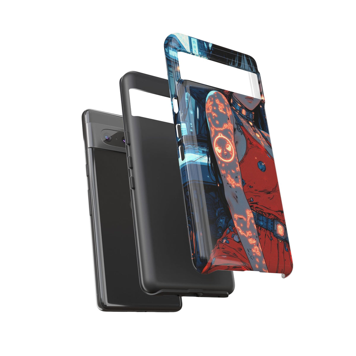 Tattooed Girl Neon Car Tough Phone Case iPhone Samsung Pixel