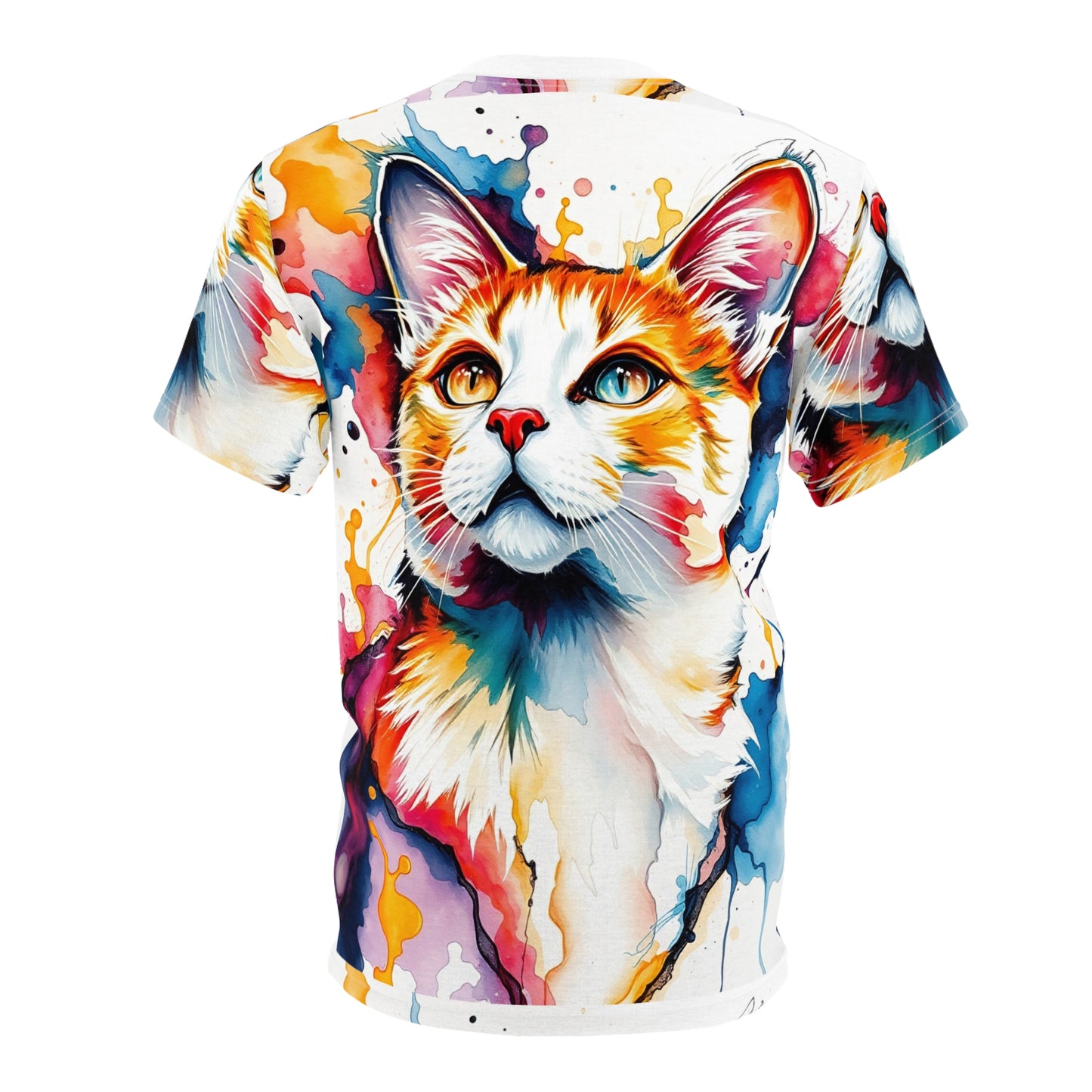 Cat Tee - Artsy Cat Unisex Cut & Sew Tee