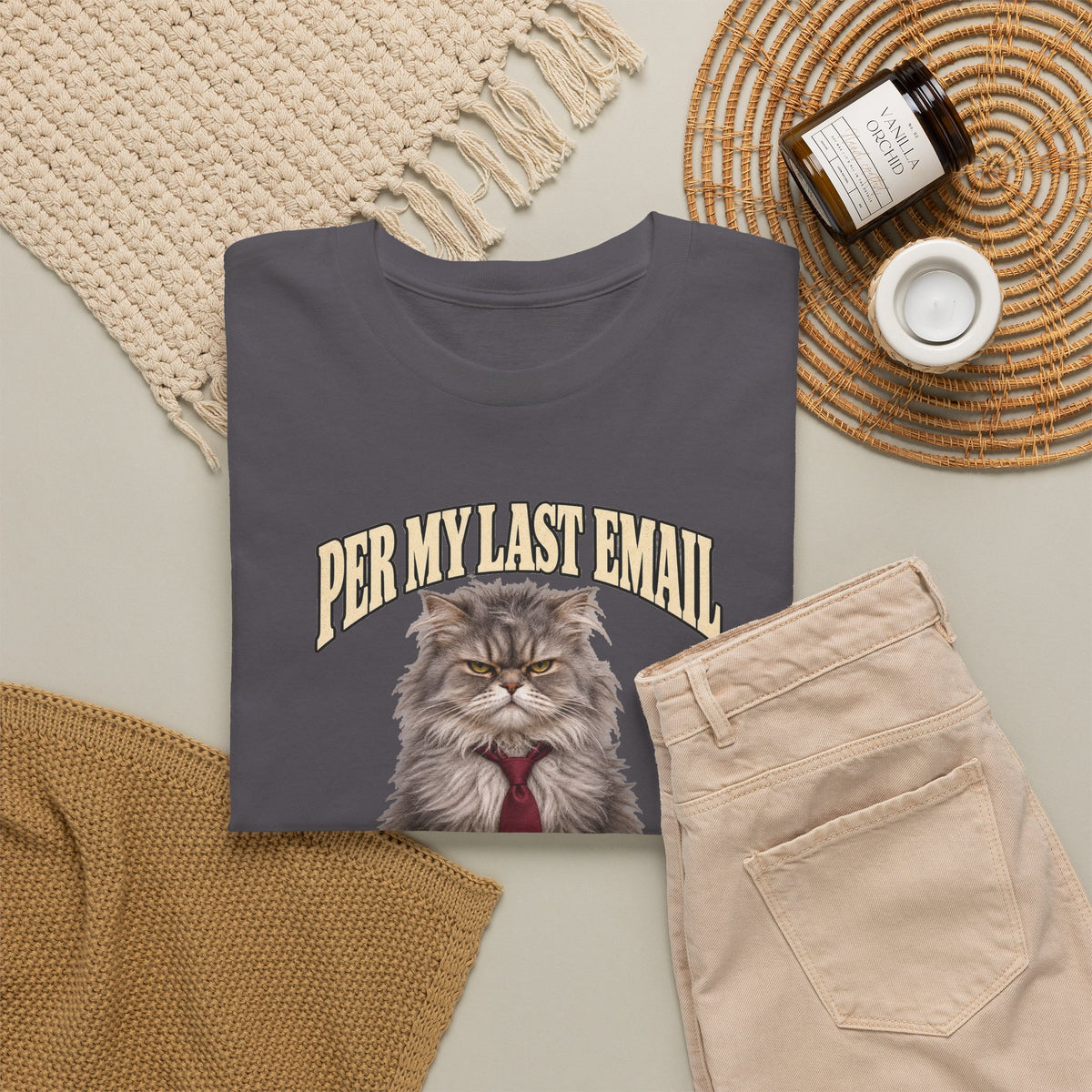 Per My Last Email Meow T-Shirt Funny Office Cat Work From Home Tee