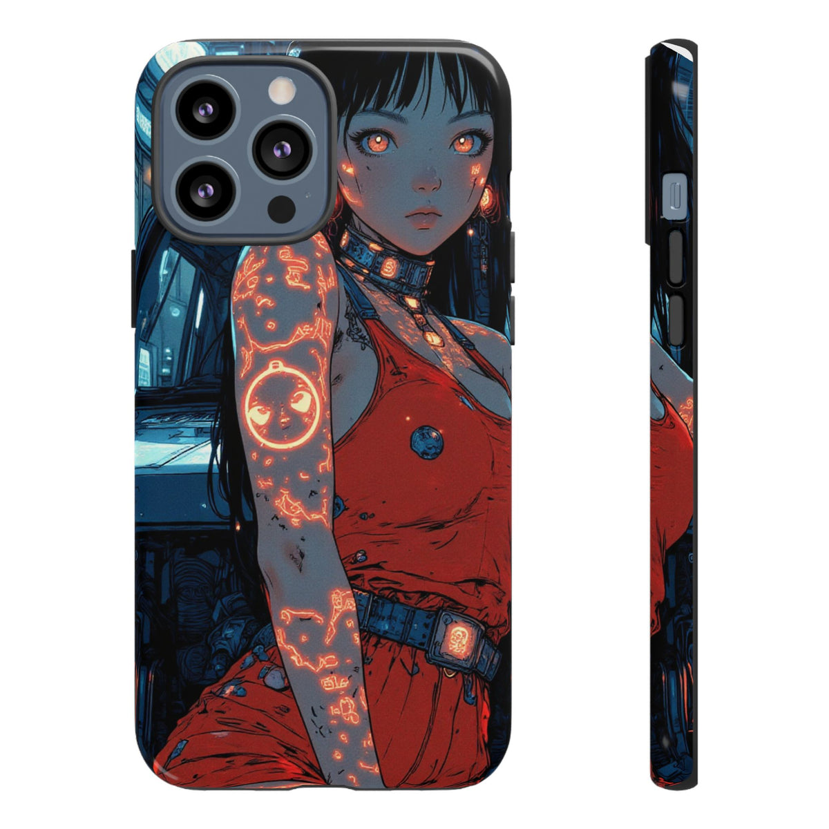 Tattooed Girl Neon Car Tough Phone Case iPhone Samsung Pixel