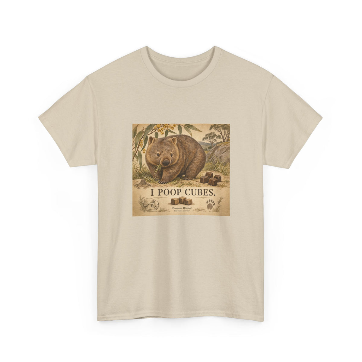I Poop Cubes T-Shirt Common Wombat Vintage Naturalist Funny Tee