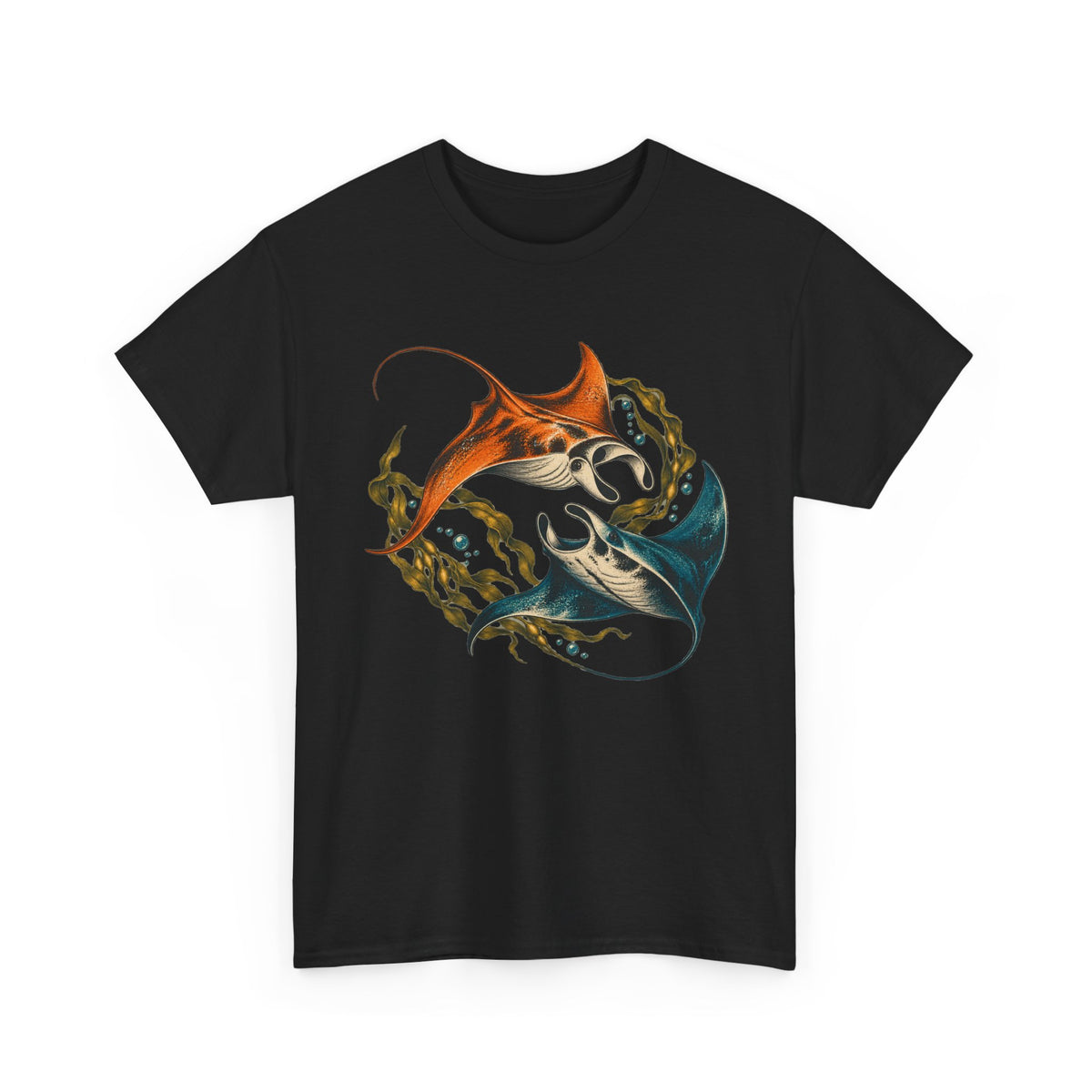Twin Manta Rays Kelp T-Shirt Ocean Circle Swim Tee