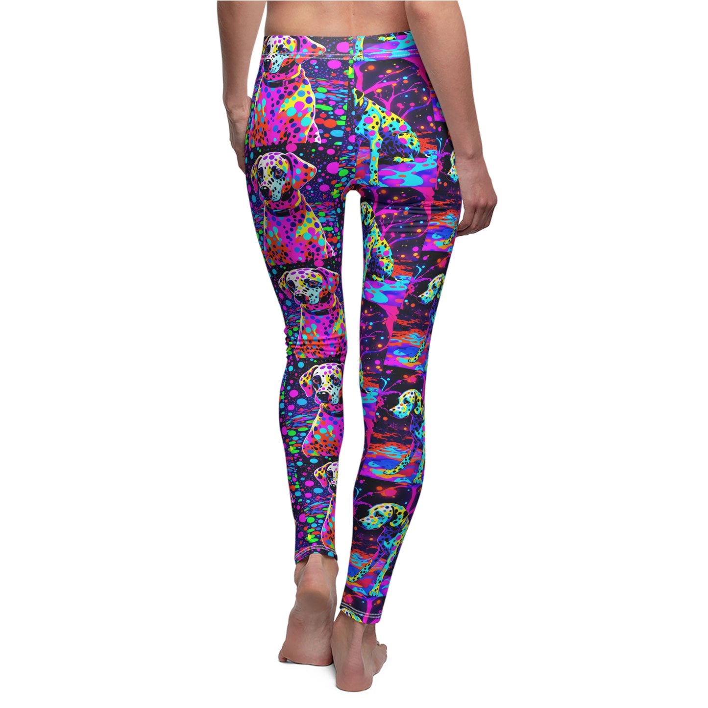 Leggings Neon Colorful Dalmatian Print