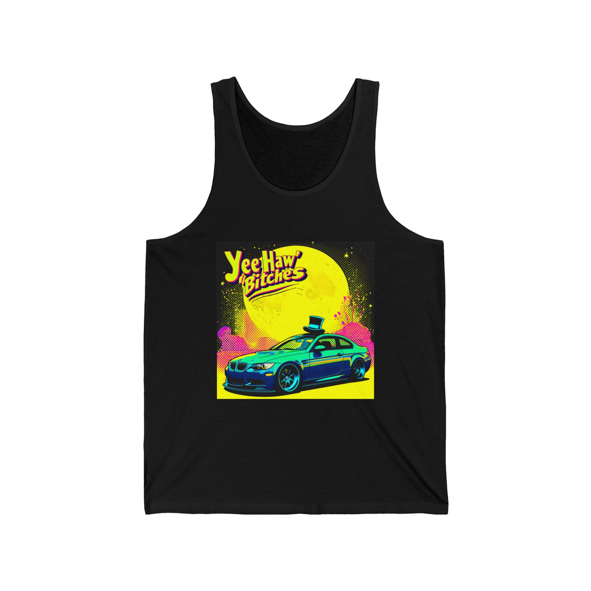 Yee Haw Neon Sports Car Graphic Tank Top Unisex Jersey Tank