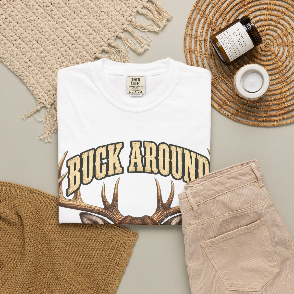 Buck Around and Find Out Cream Bust Deer Tee Funny Hunting FAFO Pun Shirt