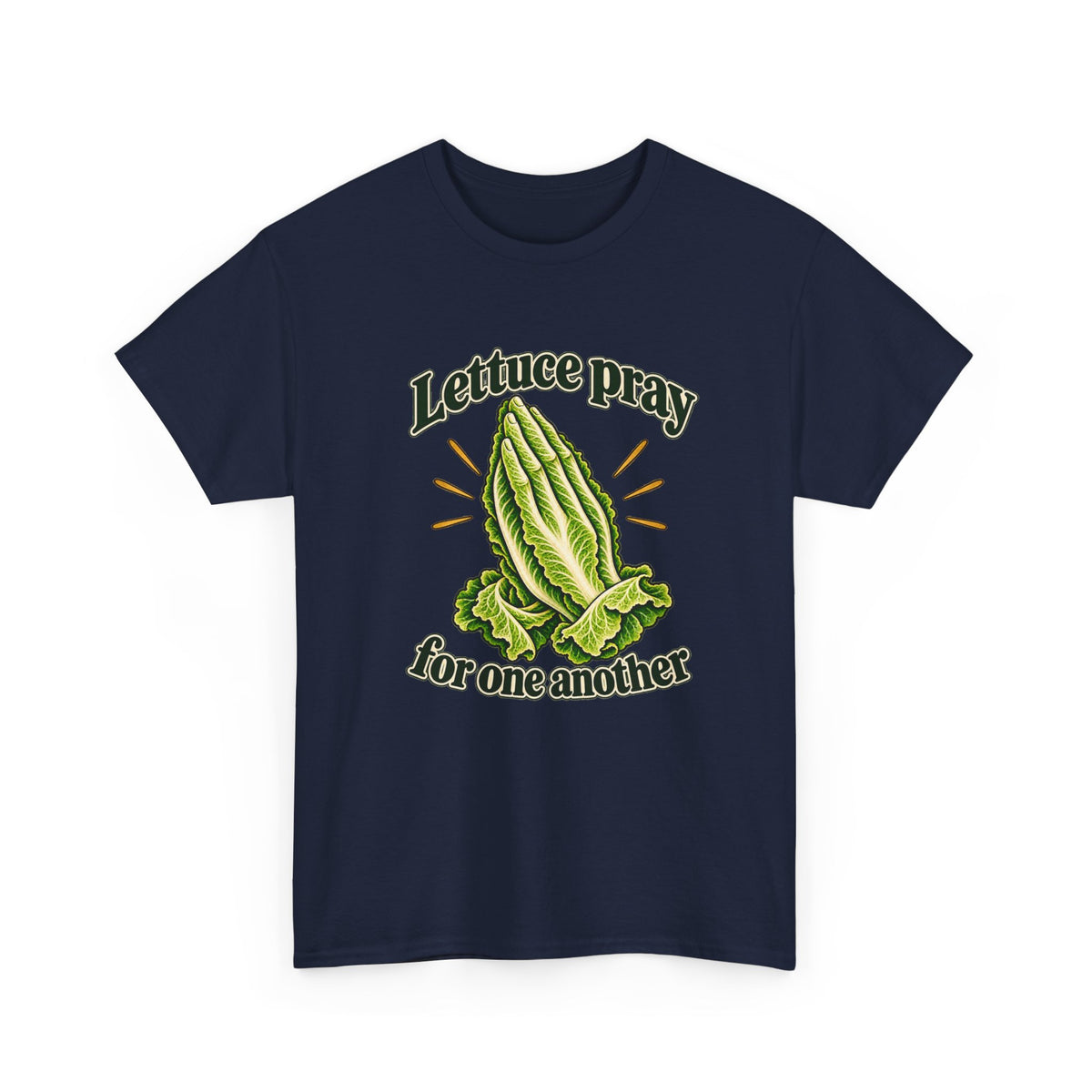 Lettuce Pray For One Another T-Shirt Funny Vegetable Pun Praying Hands Tee