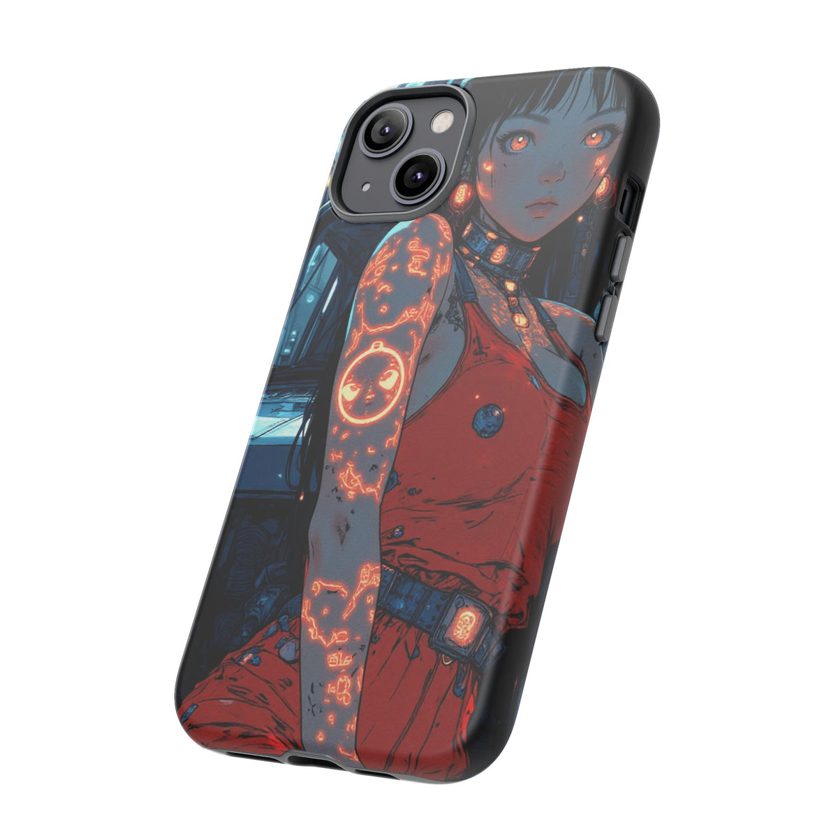 Tattooed Girl Neon Car Tough Phone Case iPhone Samsung Pixel