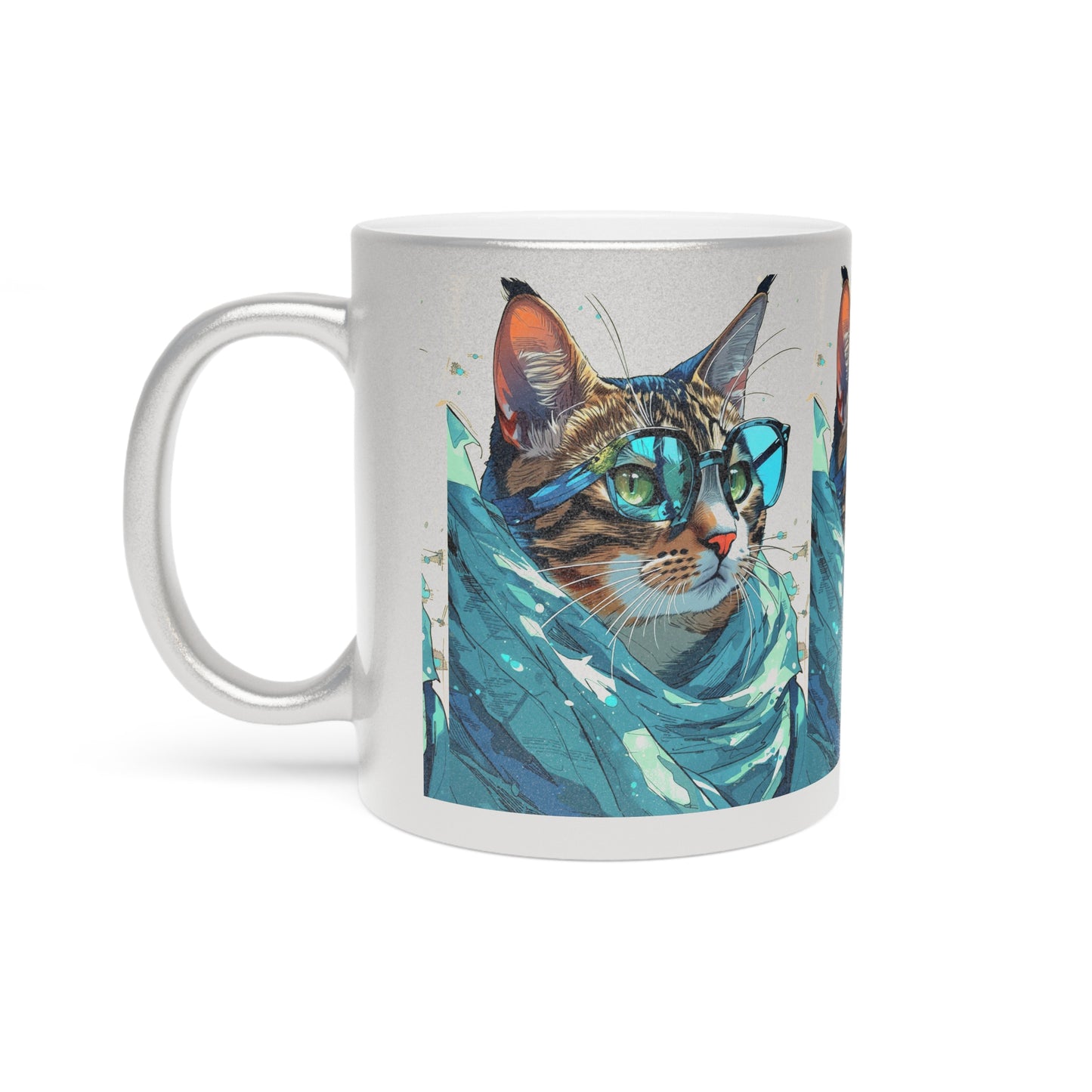 Cat Metallic Mug (Silver\Gold)