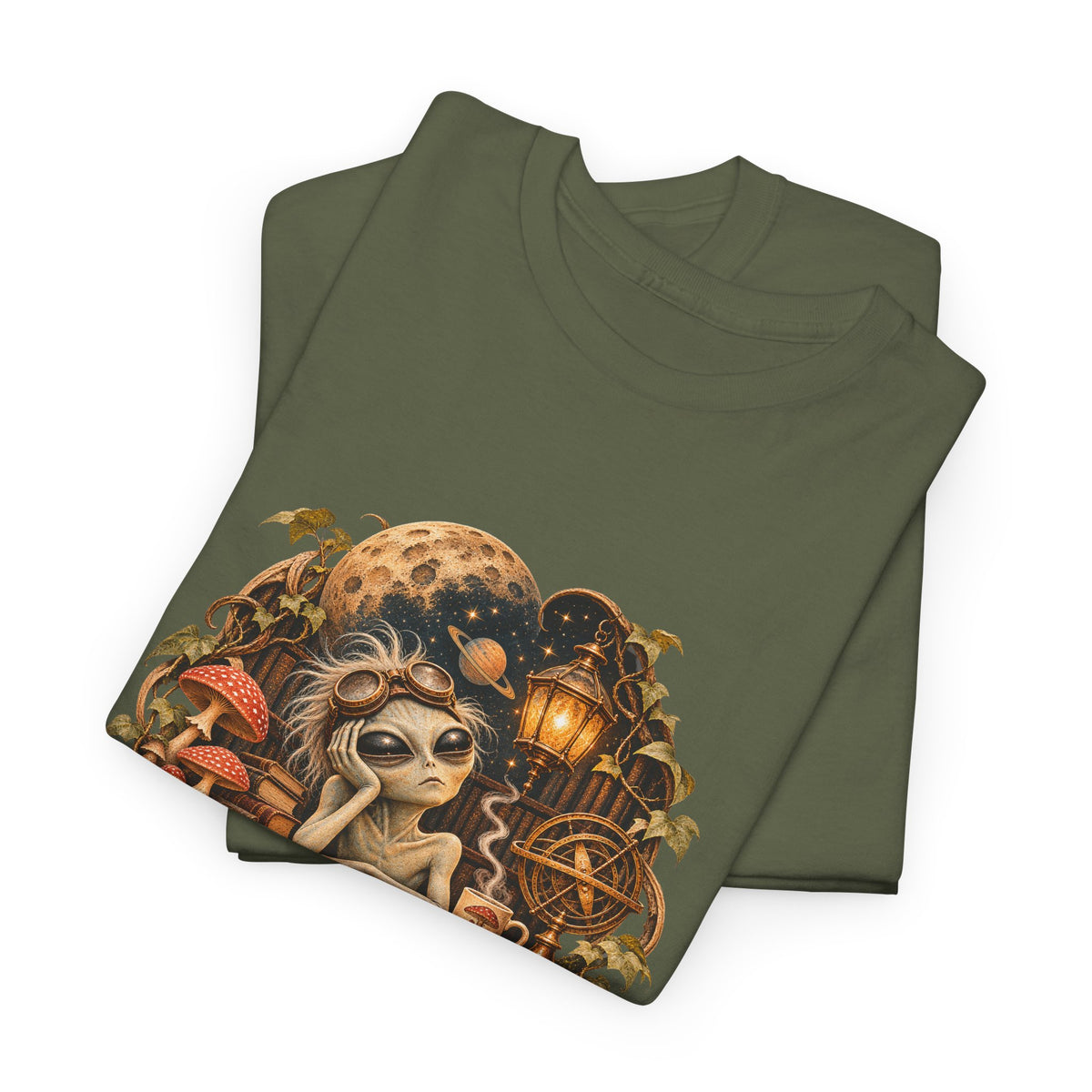 My Head Hurts I Can't Think T-Shirt Alien Scholar Books Funny Tee