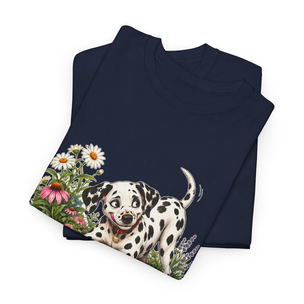 Dalmatian Digging Garden T-Shirt Funny Puppy Flower Dirt Dog Lover Tee