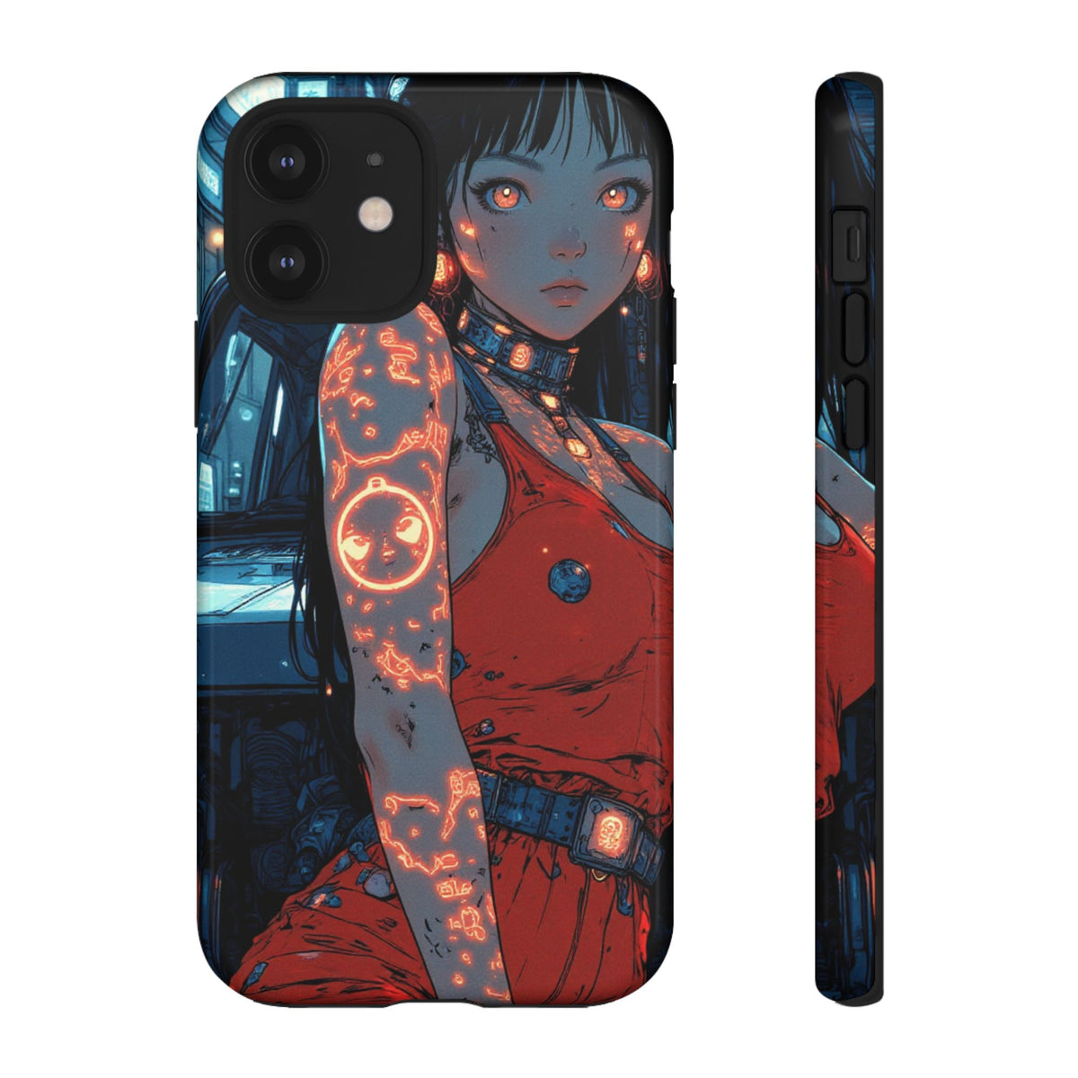 Tattooed Girl Neon Car Tough Phone Case iPhone Samsung Pixel