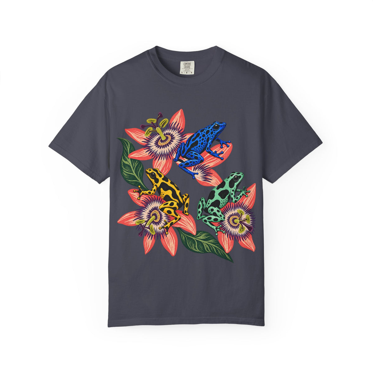 Poison Dart Frogs Passion Flowers Tee Colorful Dart Frog Tropical Flower Wildlife Shirt