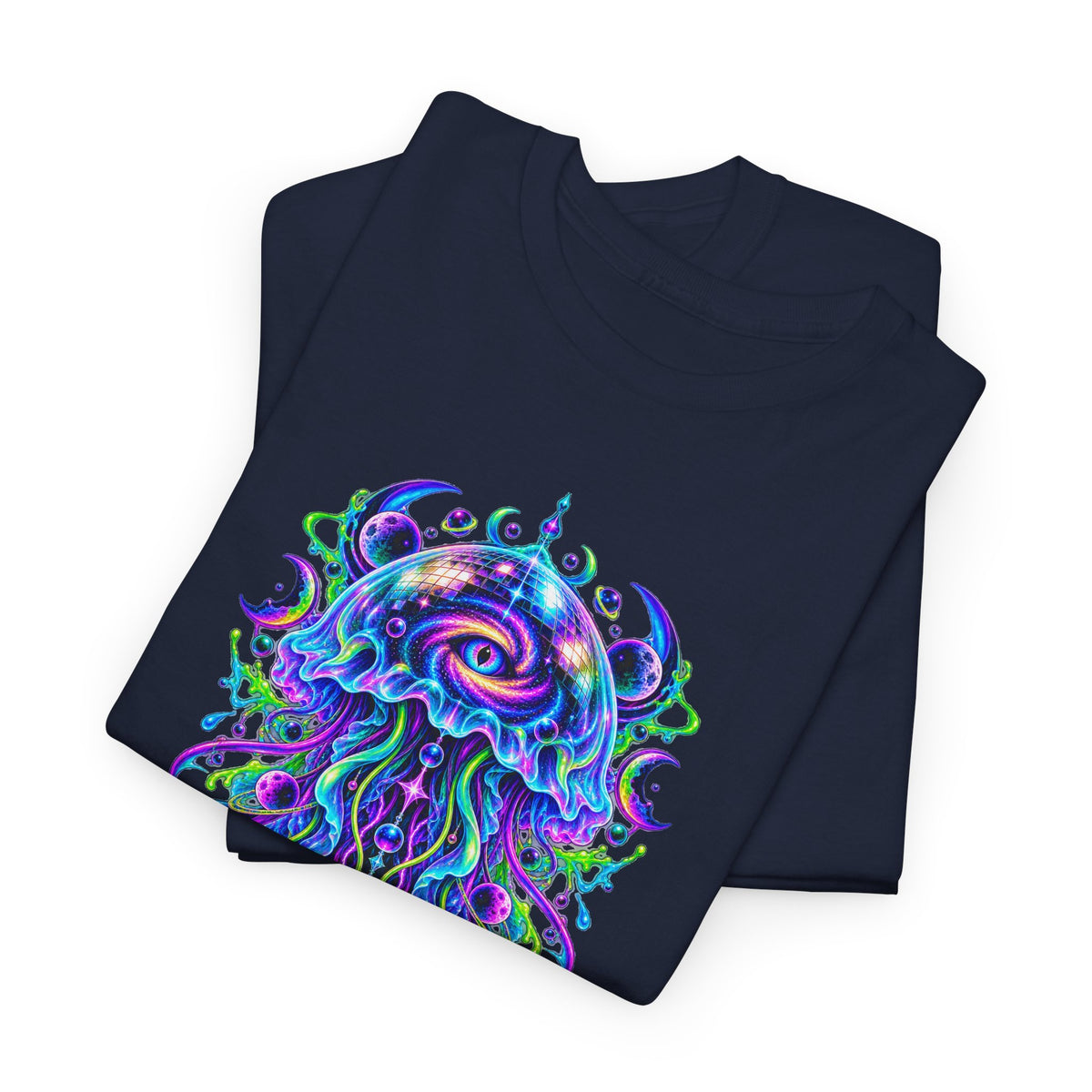 Cosmic Jellyfish T-Shirt Neon Space Psychedelic Disco Eye Tee