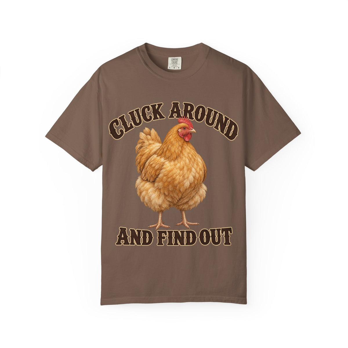 Cluck Around and Find Out Golden Hen Tee Funny Chicken FAFO Pun Shirt