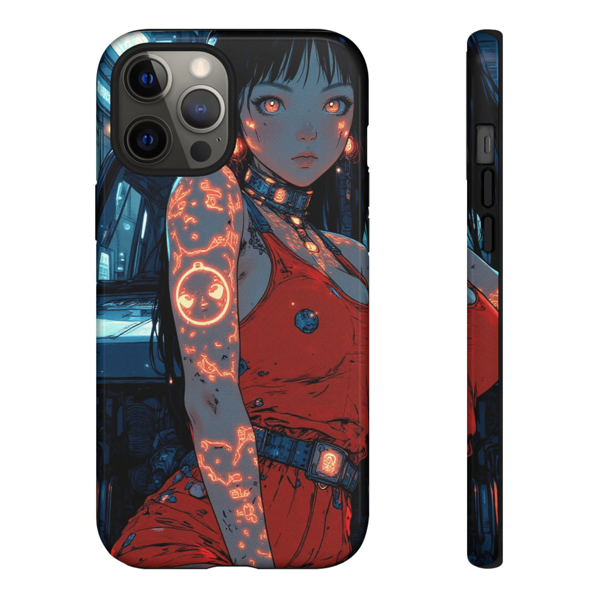 Tattooed Girl Neon Car Tough Phone Case iPhone Samsung Pixel
