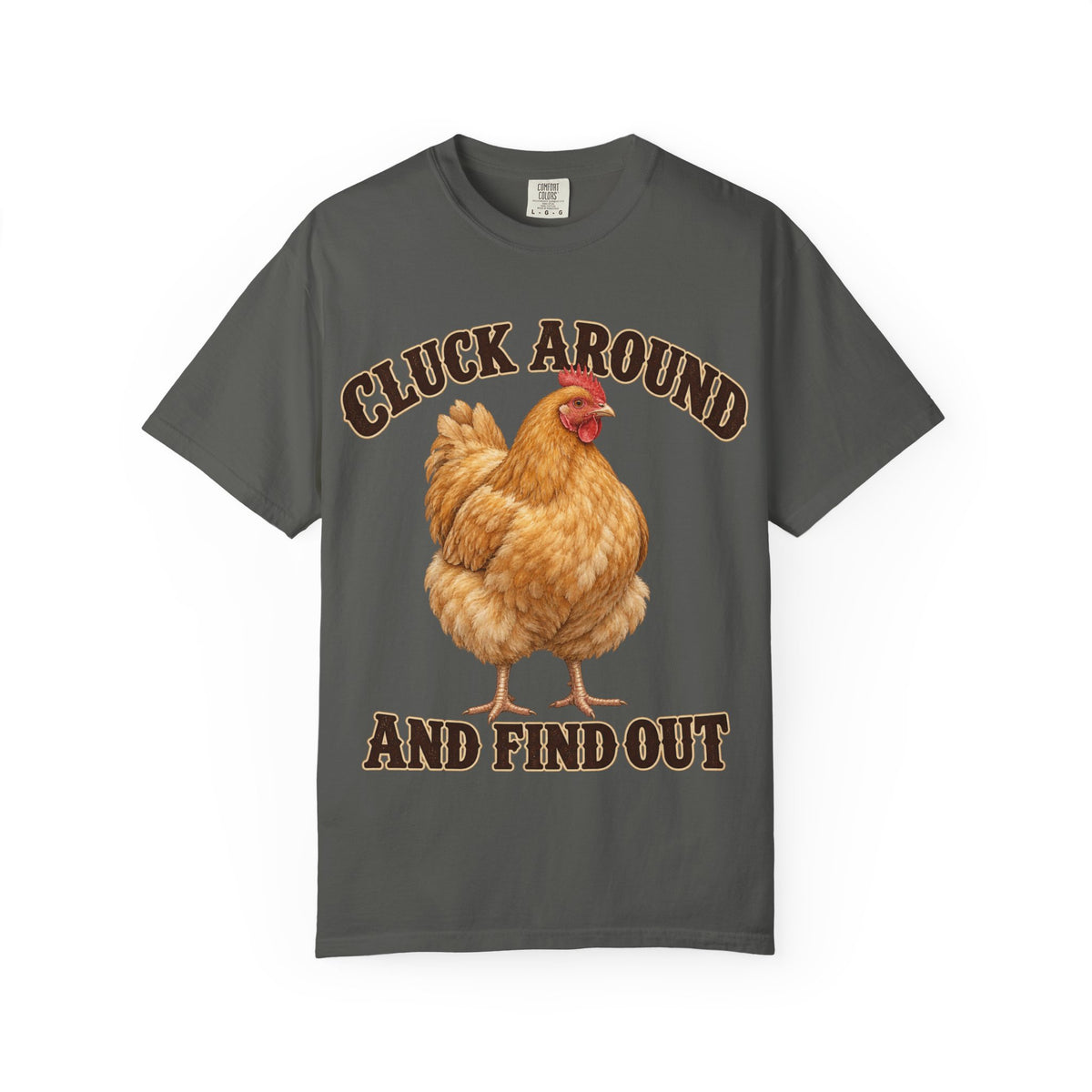 Cluck Around and Find Out Golden Hen Tee Funny Chicken FAFO Pun Shirt