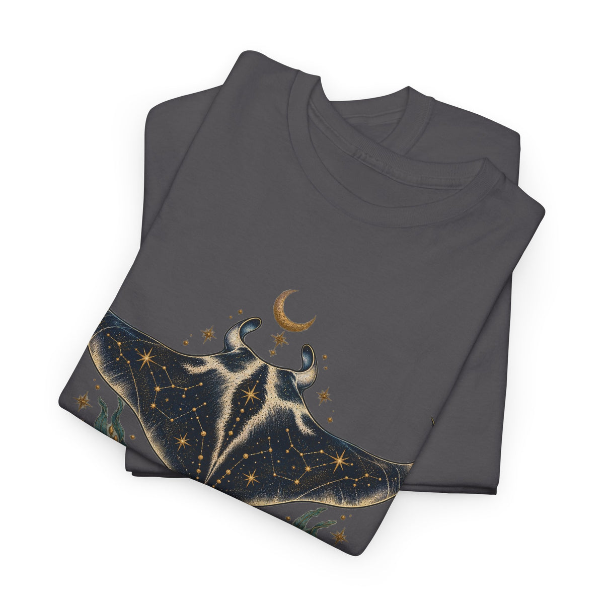 Celestial Manta Ray Moon T-Shirt Constellation Ocean Stars Tee