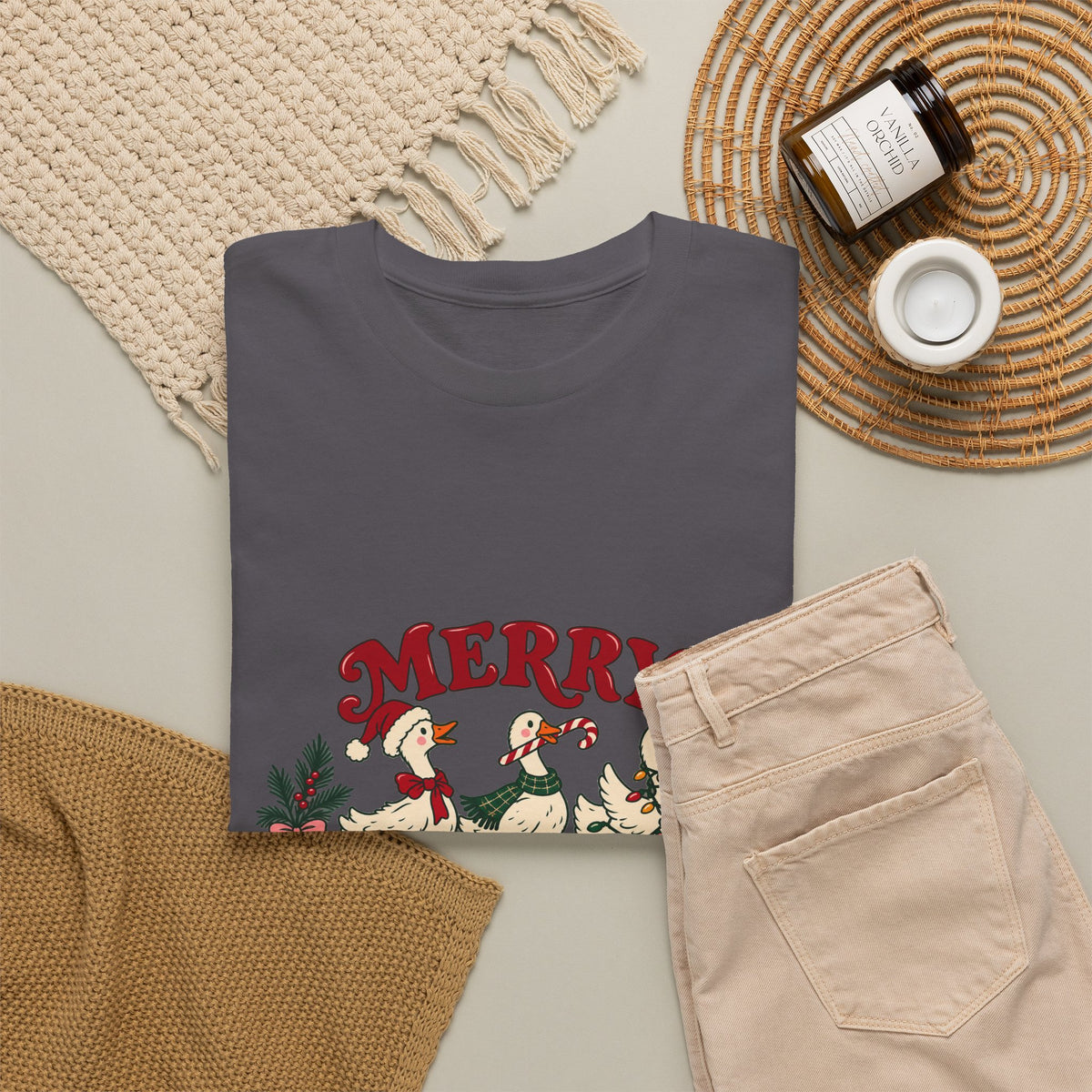 Merry Little Chaos Christmas Geese T-Shirt Funny Holiday Goose Tee