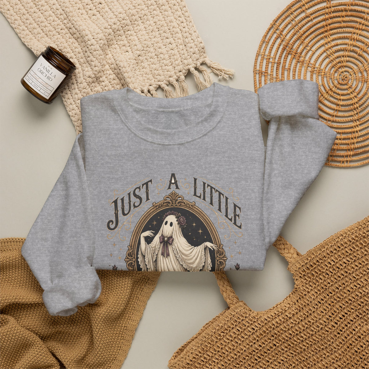 Just A Little Dramatic Ghost Sweatshirt Cute Vintage Halloween