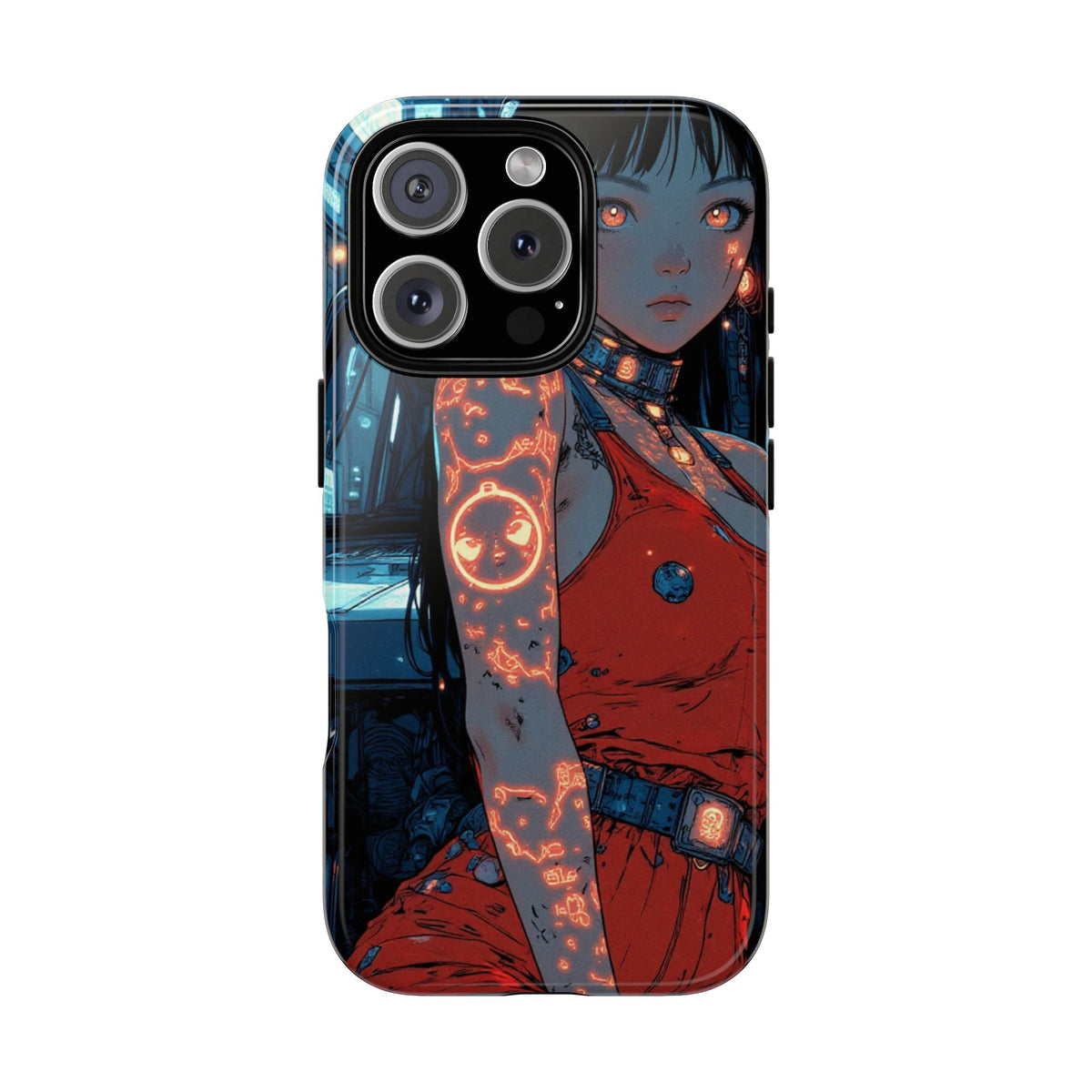 Tattooed Girl Neon Car Tough Phone Case iPhone Samsung Pixel