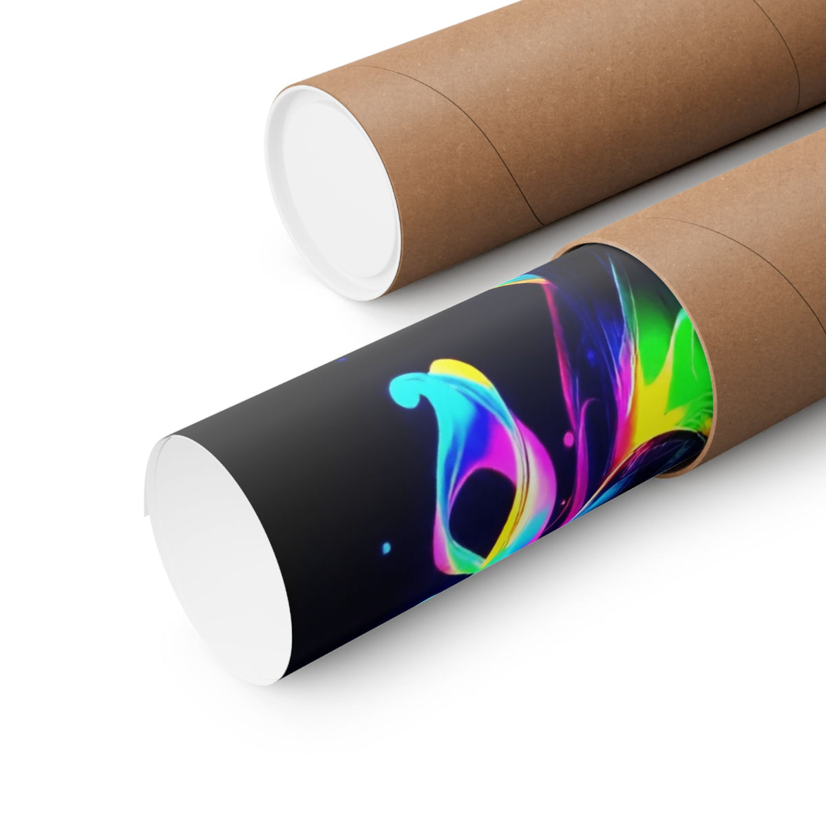 Neon Splash Rainbow Hair Woman Poster Matte Vertical Wall Art