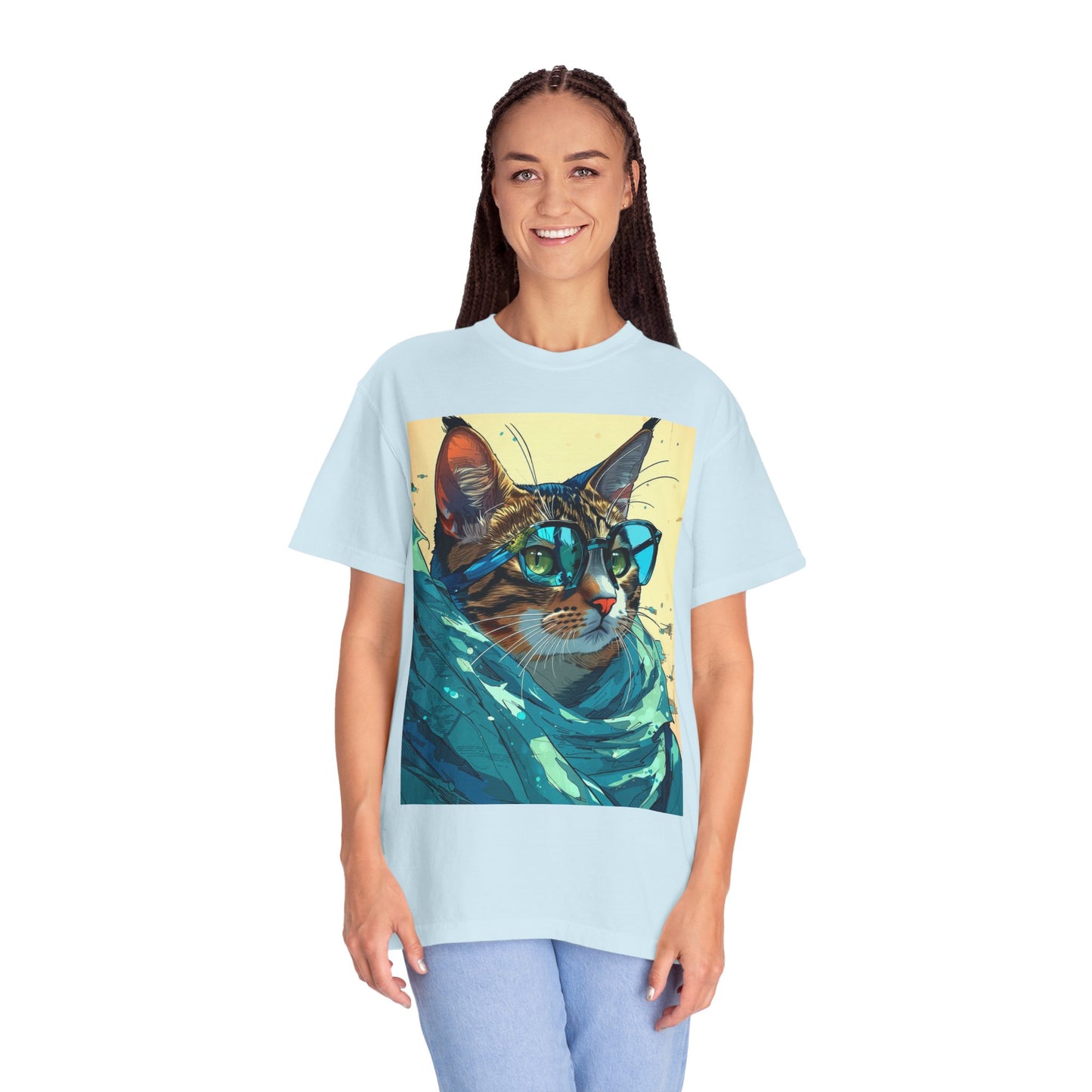 Cat Scarf Glasses T-Shirt