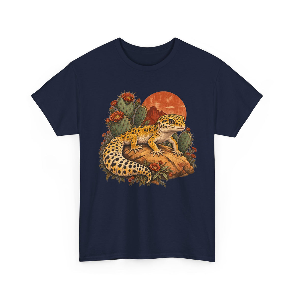 Leopard Gecko Desert T-Shirt Cactus Spotty Reptile Sun Tee