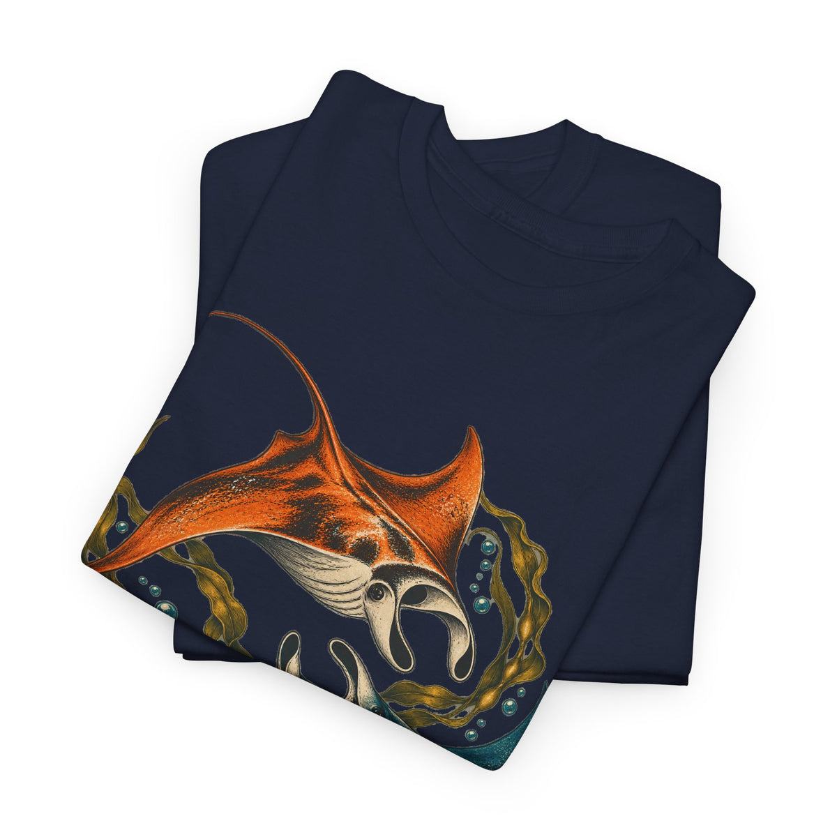 Twin Manta Rays Kelp T-Shirt Ocean Circle Swim Tee
