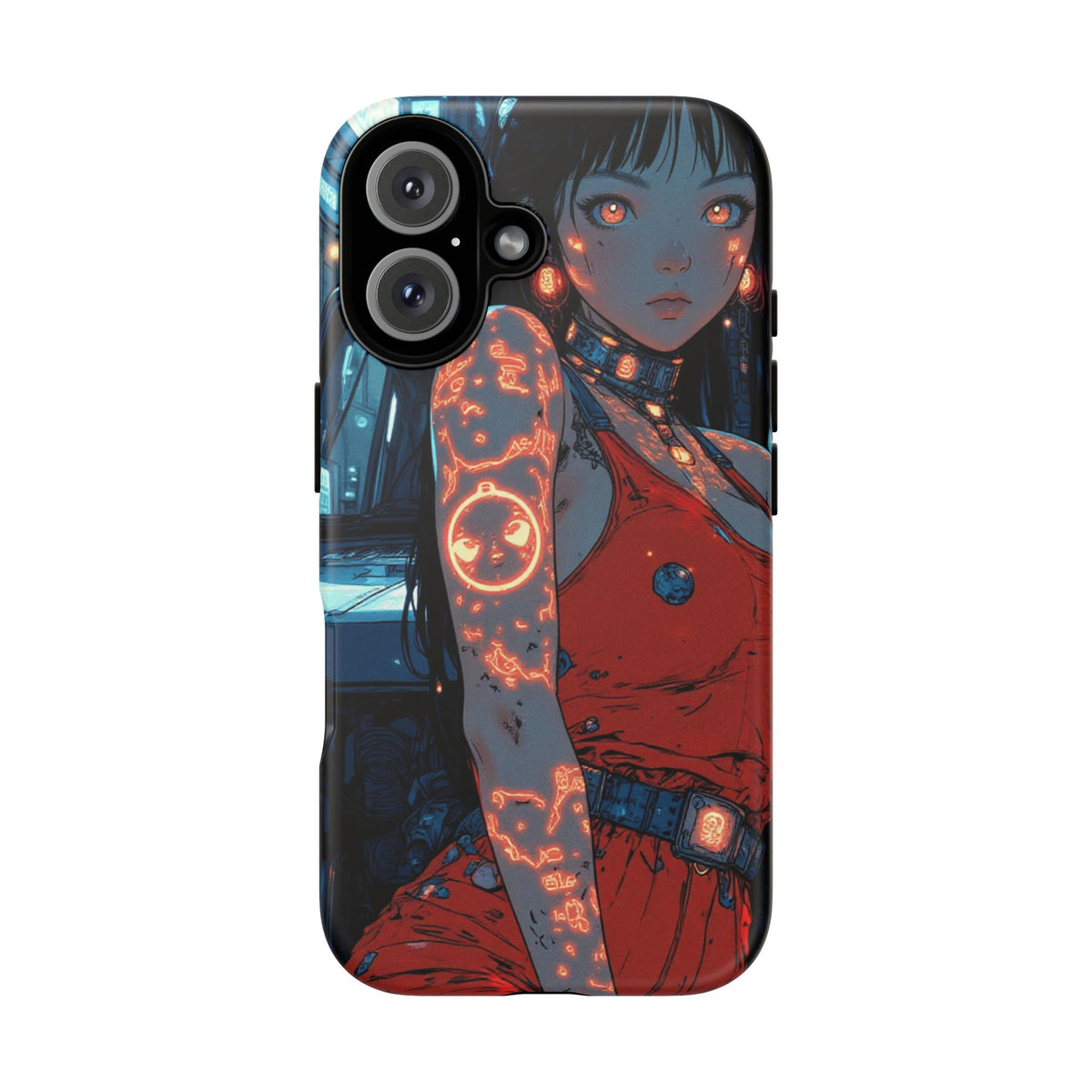 Tattooed Girl Neon Car Tough Phone Case iPhone Samsung Pixel