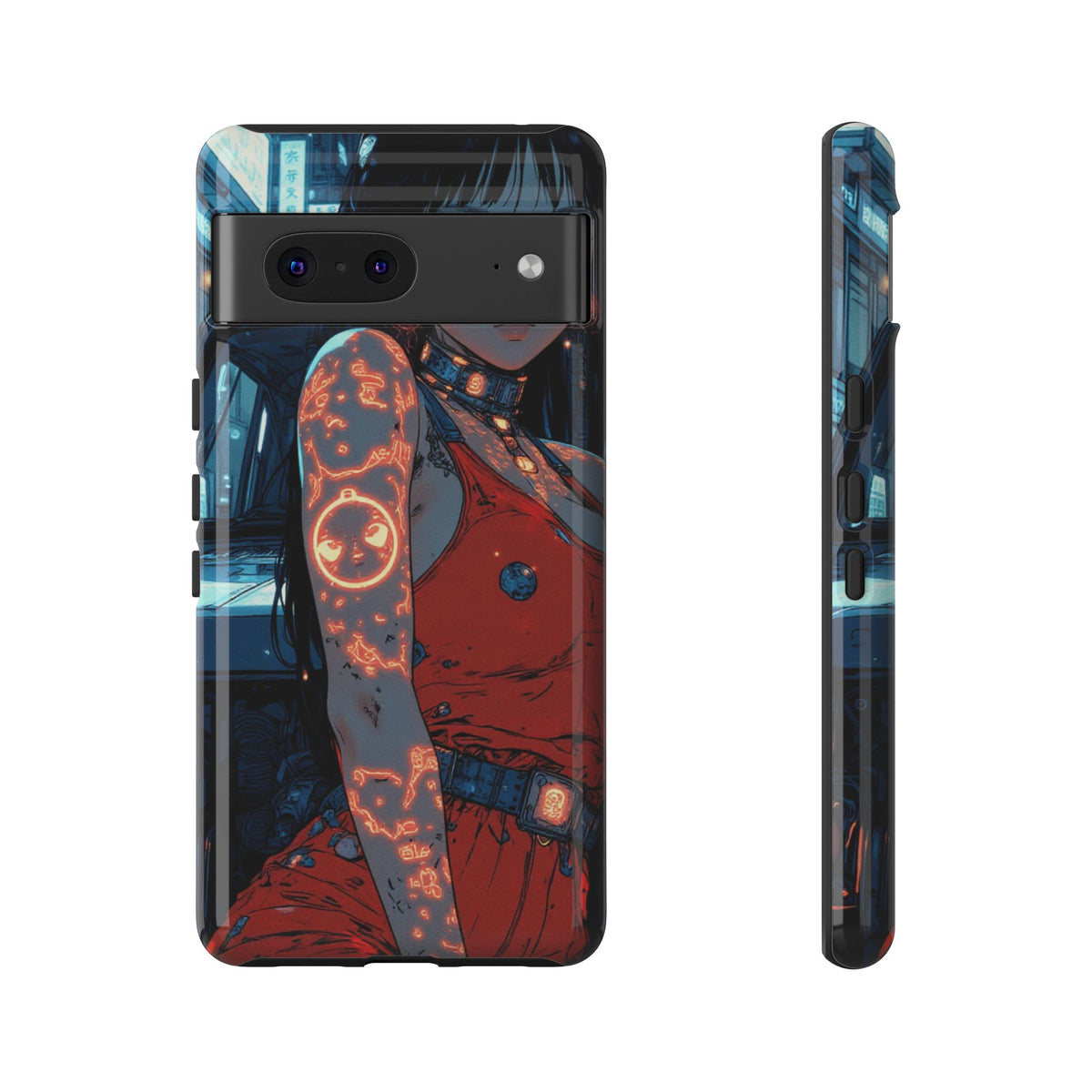 Tattooed Girl Neon Car Tough Phone Case iPhone Samsung Pixel
