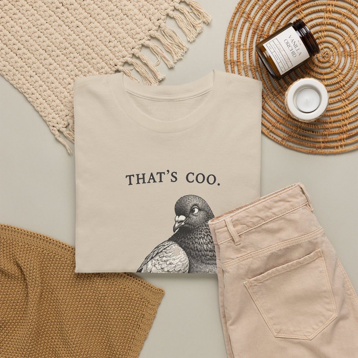 Thats Coo Pigeon Sketch T-Shirt Minimal Bird Pun