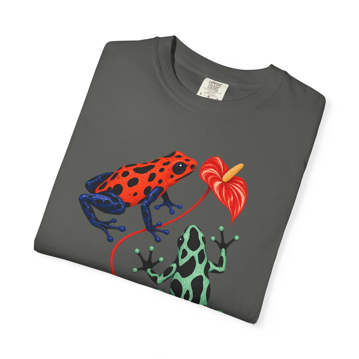 Poison Dart Frogs Anthurium Tee Colorful Dart Frog Red Flower Tropical Wildlife Shirt