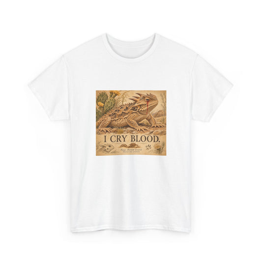 I Cry Blood T-Shirt Texas Horned Lizard Vintage Naturalist Funny Tee
