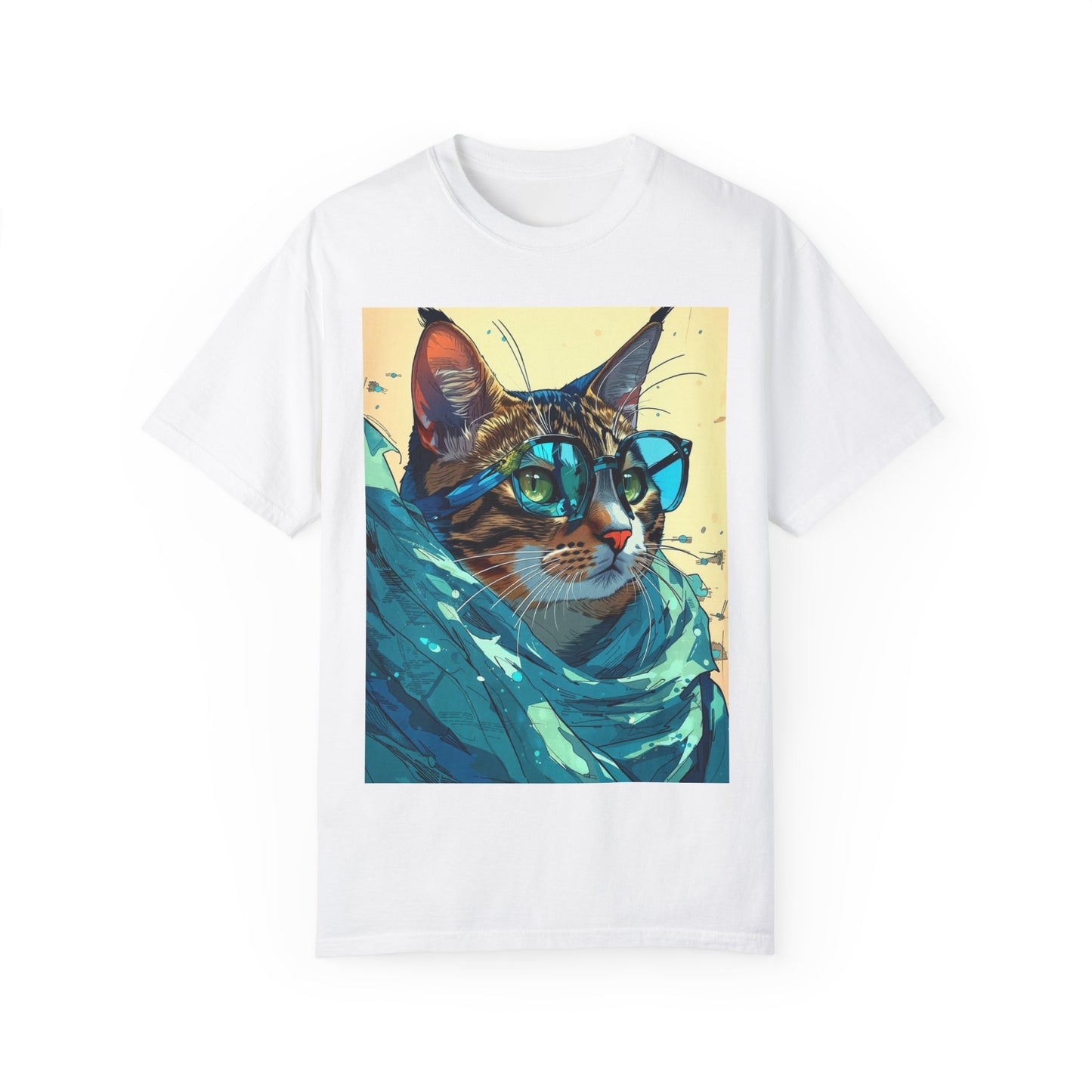 Cat Scarf Glasses T-Shirt