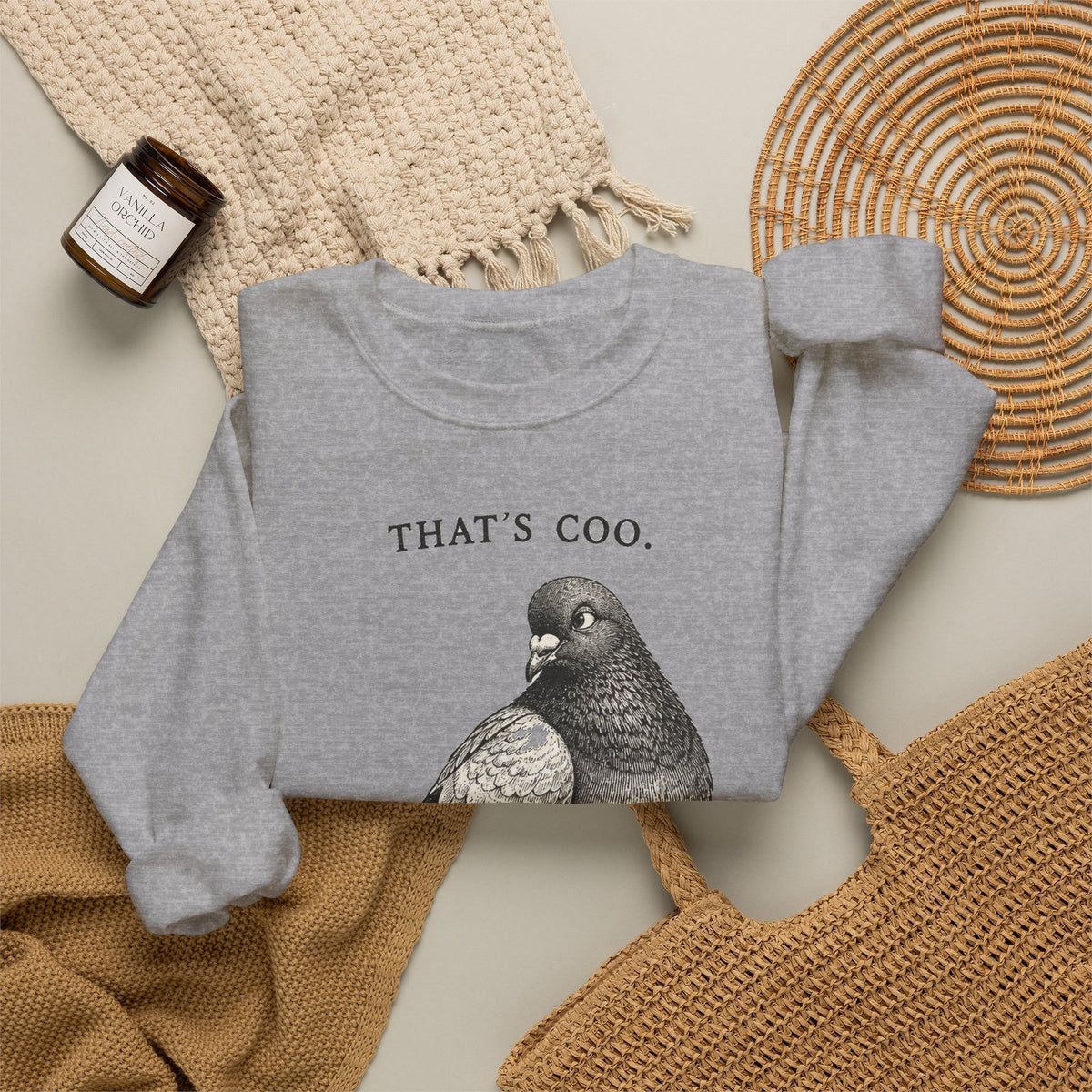 Thats Coo Pigeon Sketch Sweatshirt Minimal Bird Pun