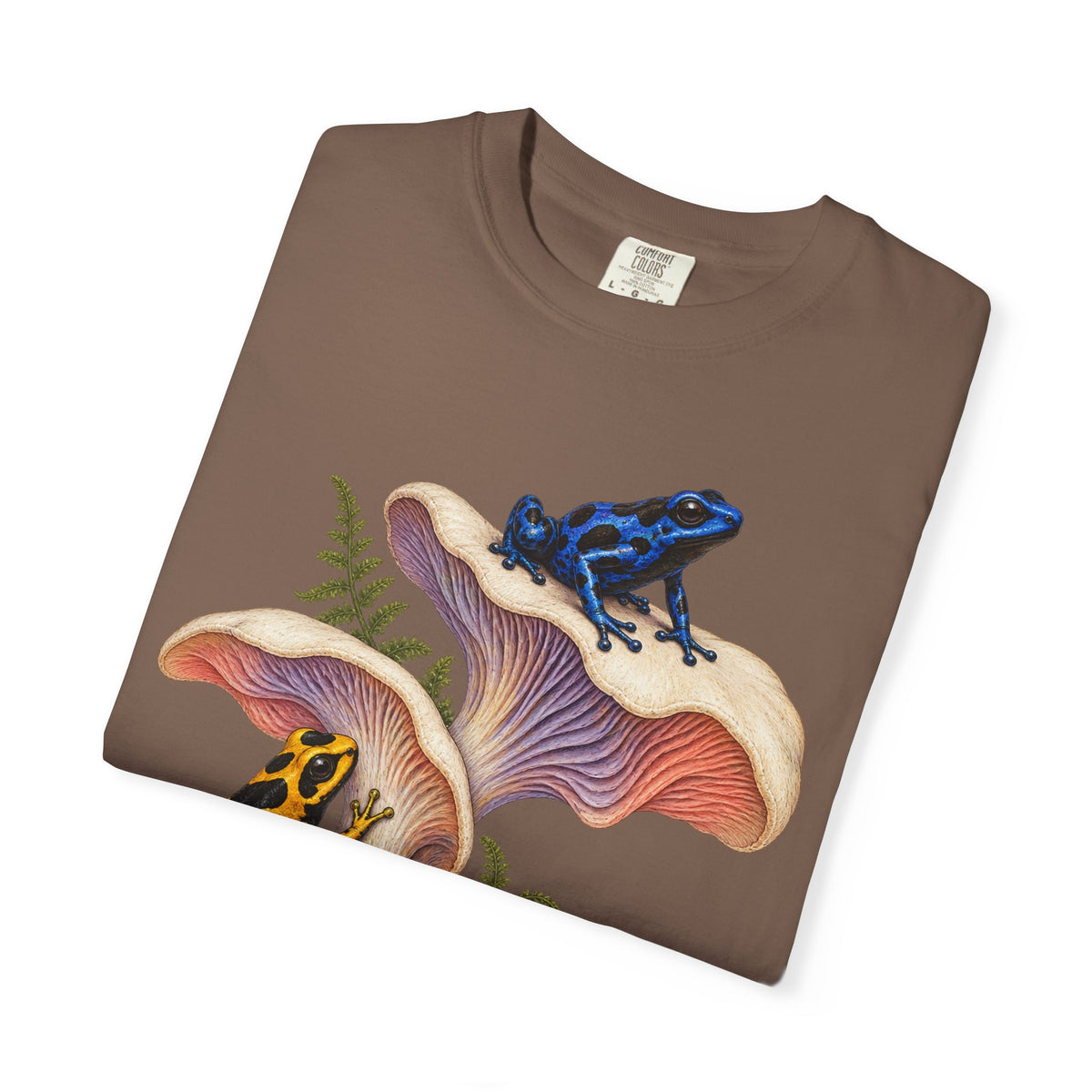 Poison Dart Frogs Mushroom Forest Tee Colorful Dart Frog Fungi Fern Wildlife Shirt