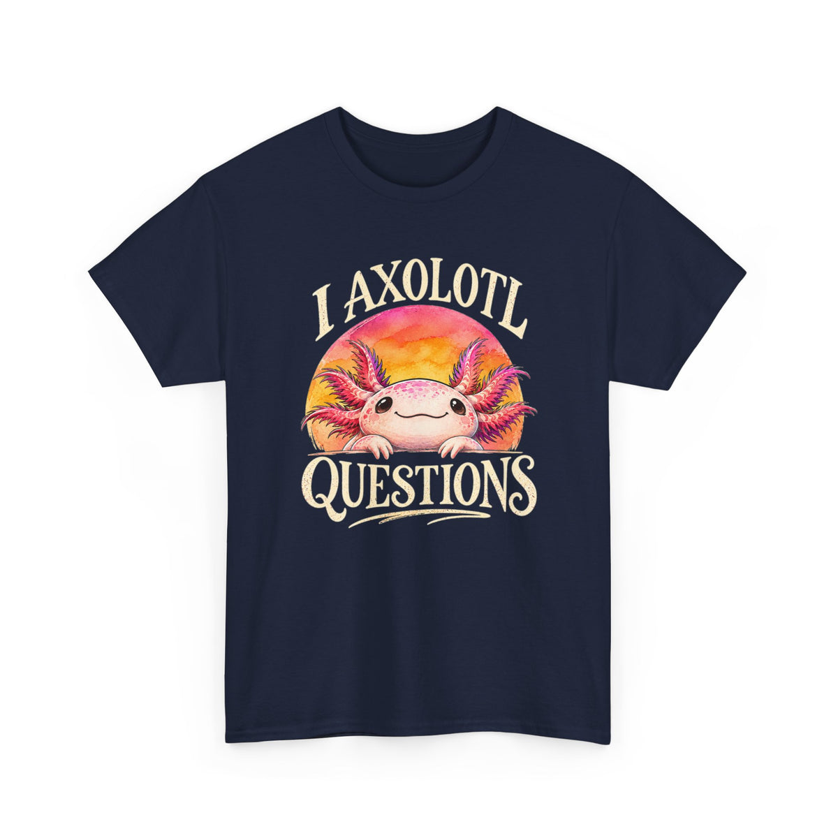 I Axolotl Questions T-Shirt Funny Axolotl Pun Peeking Amphibian Tee
