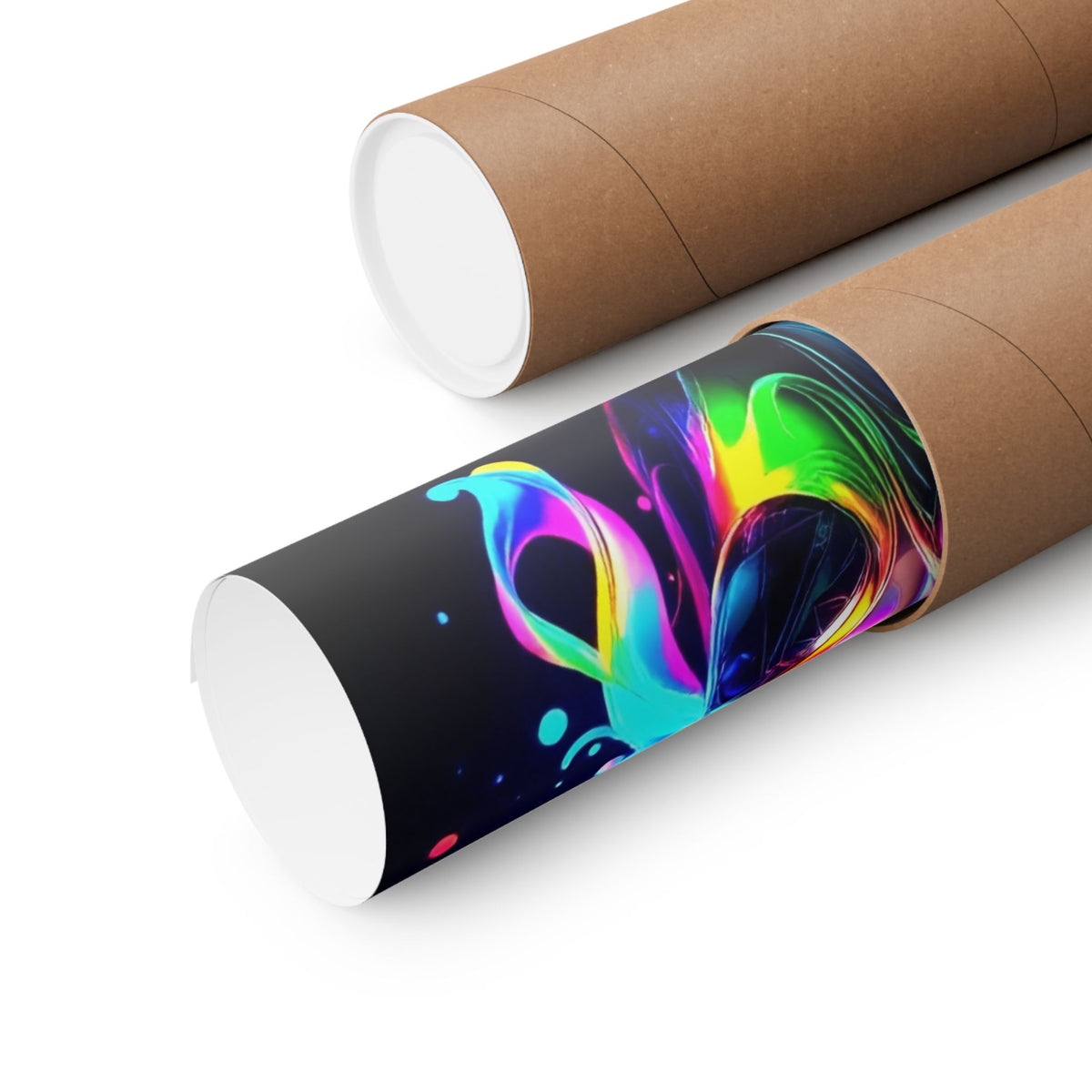Neon Splash Rainbow Hair Woman Poster Matte Vertical Wall Art