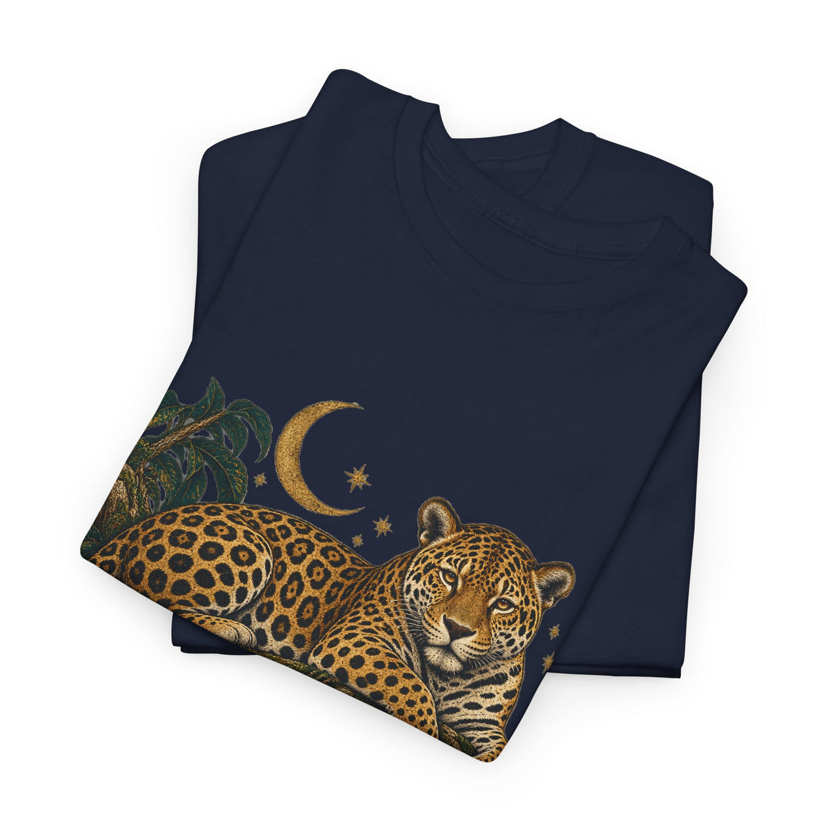 Jaguar Night Bloom Moon T-Shirt Celestial Big Cat Tee