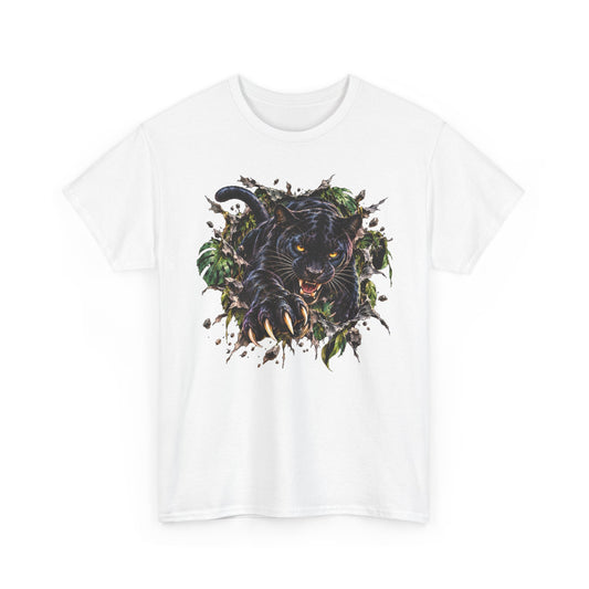 Black Jaguar T-Shirt Snarling Big Cat Tropical Jungle Wildlife Tee