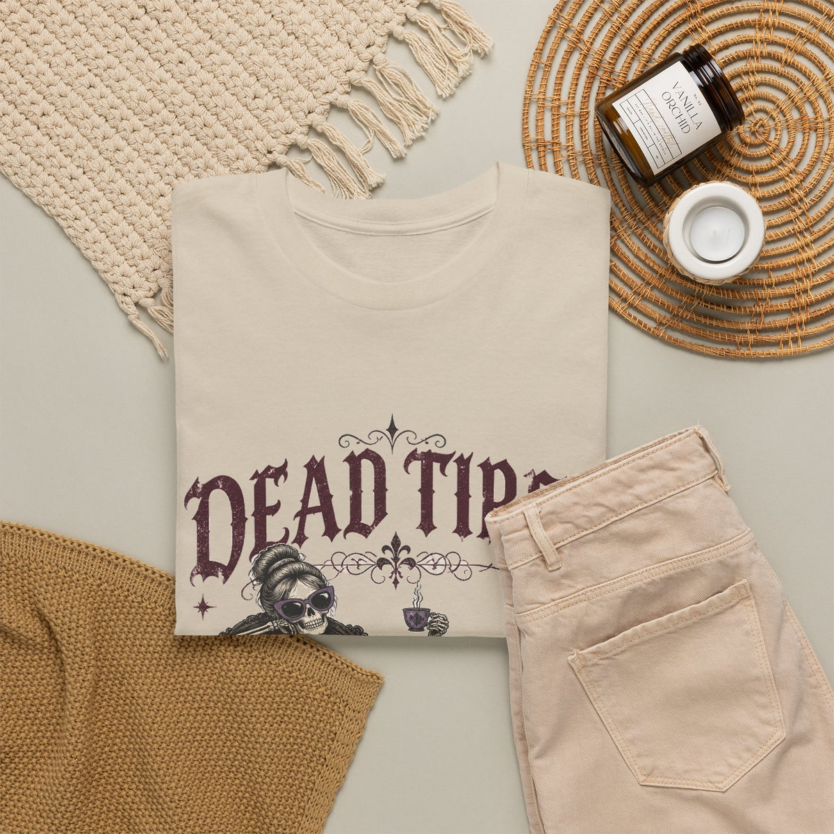 Dead Tired Skeleton T-Shirt Funny Gothic Fainting Couch