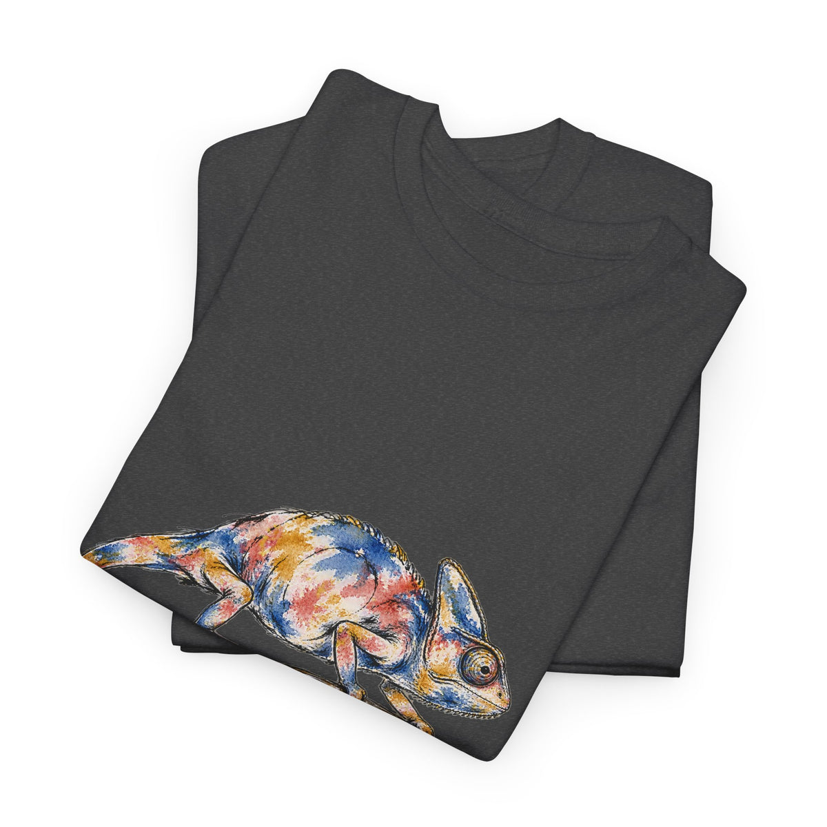 Watercolor Chameleon T-Shirt Ink Art Lizard on Branch Reptile Tee