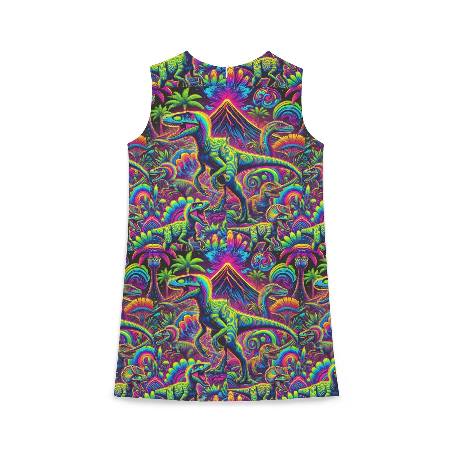 dino rave A-line Sleeveless Dress (AOP)