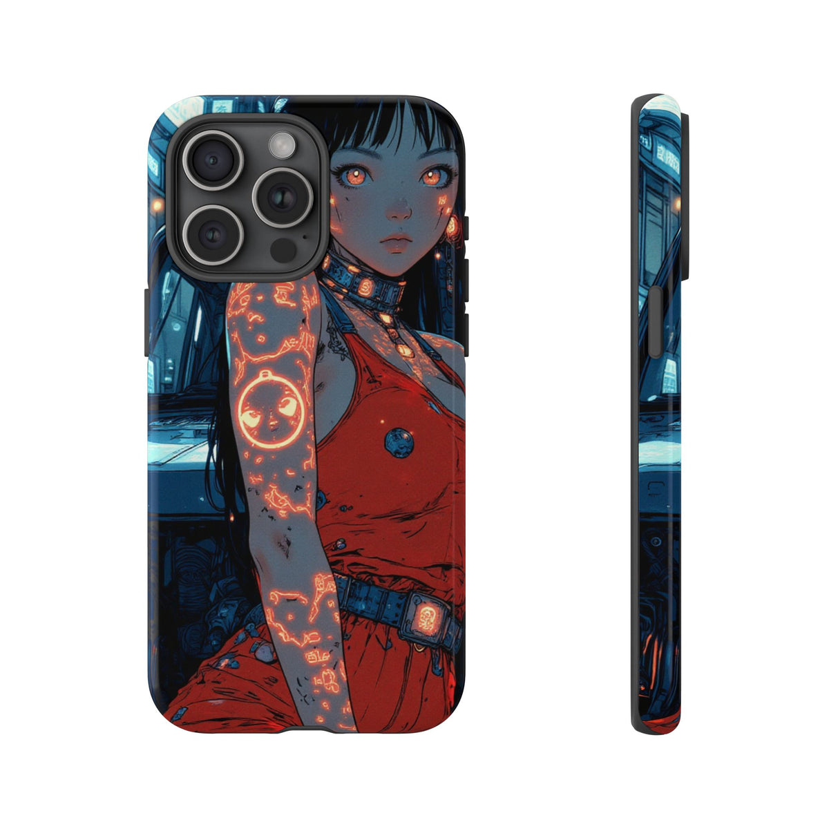 Tattooed Girl Neon Car Tough Phone Case iPhone Samsung Pixel