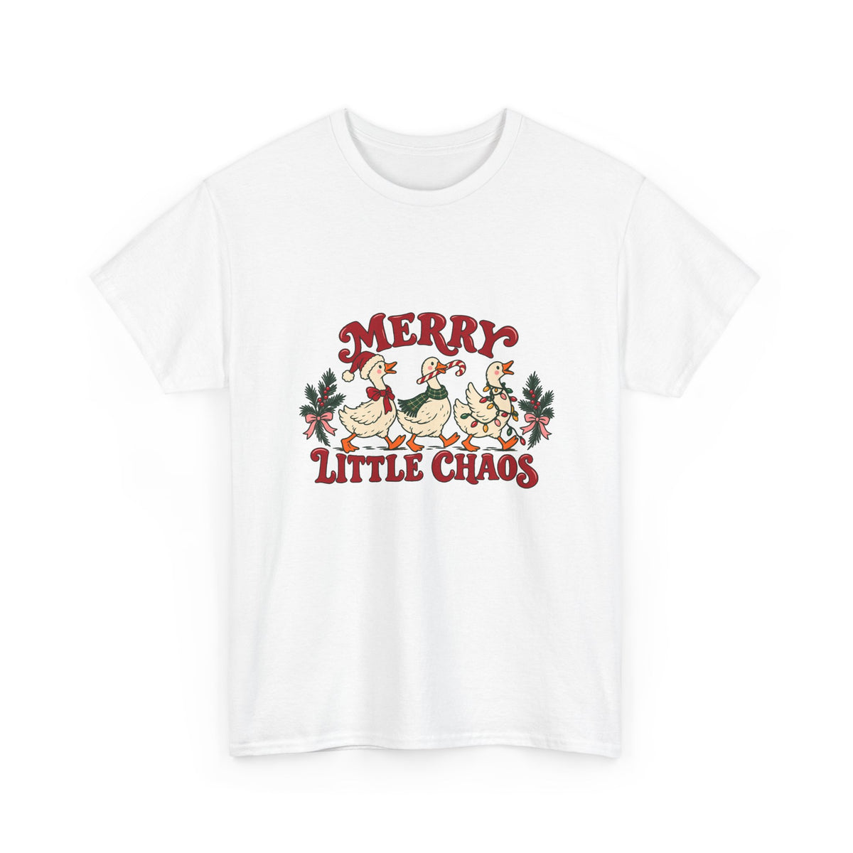 Merry Little Chaos Christmas Geese T-Shirt Funny Holiday Goose Tee