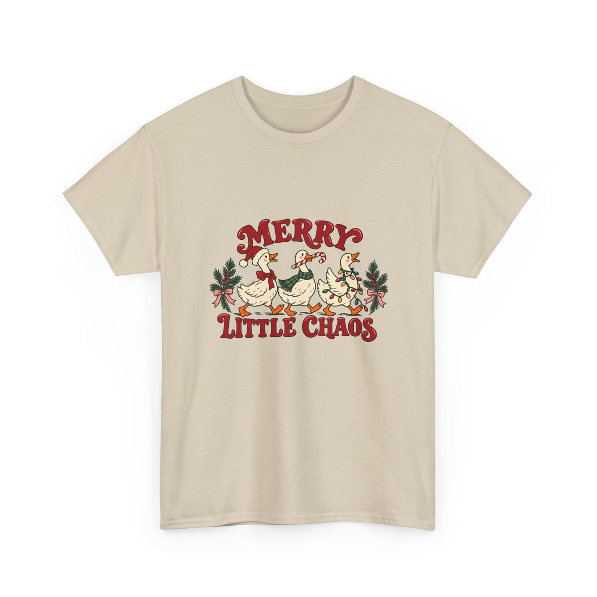 Merry Little Chaos Christmas Geese T-Shirt Funny Holiday Goose Tee