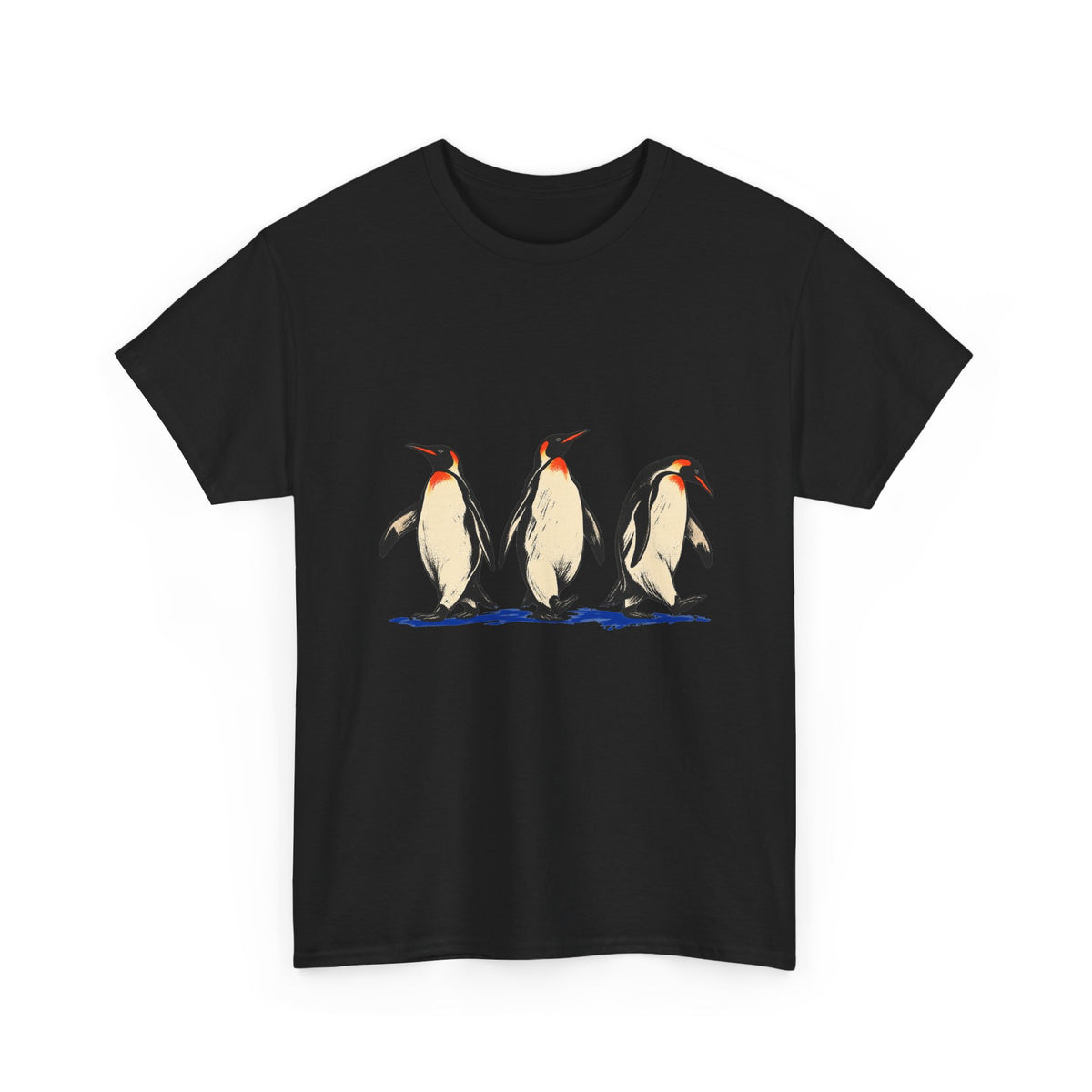 Three Penguins T-Shirt Emperor Penguin Trio Walking on Ice Antarctica Animal Tee