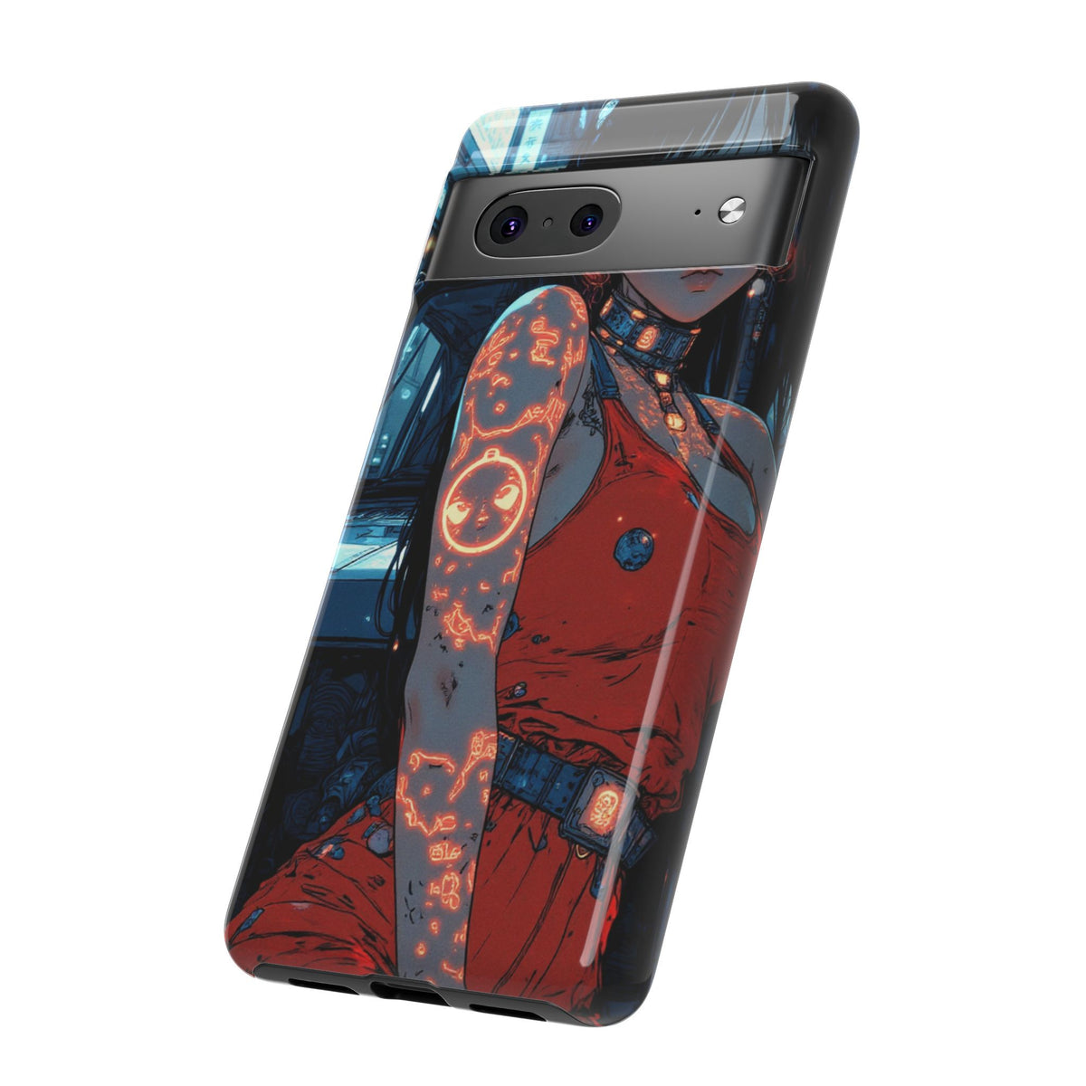 Tattooed Girl Neon Car Tough Phone Case iPhone Samsung Pixel