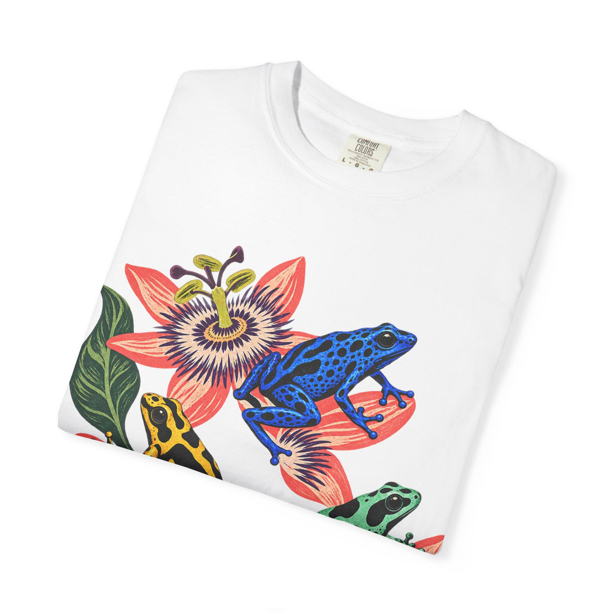 Poison Dart Frogs Passion Flowers Tee Colorful Dart Frog Tropical Flower Wildlife Shirt