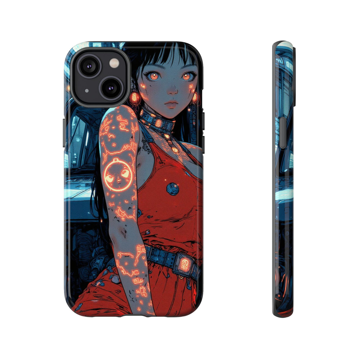 Tattooed Girl Neon Car Tough Phone Case iPhone Samsung Pixel